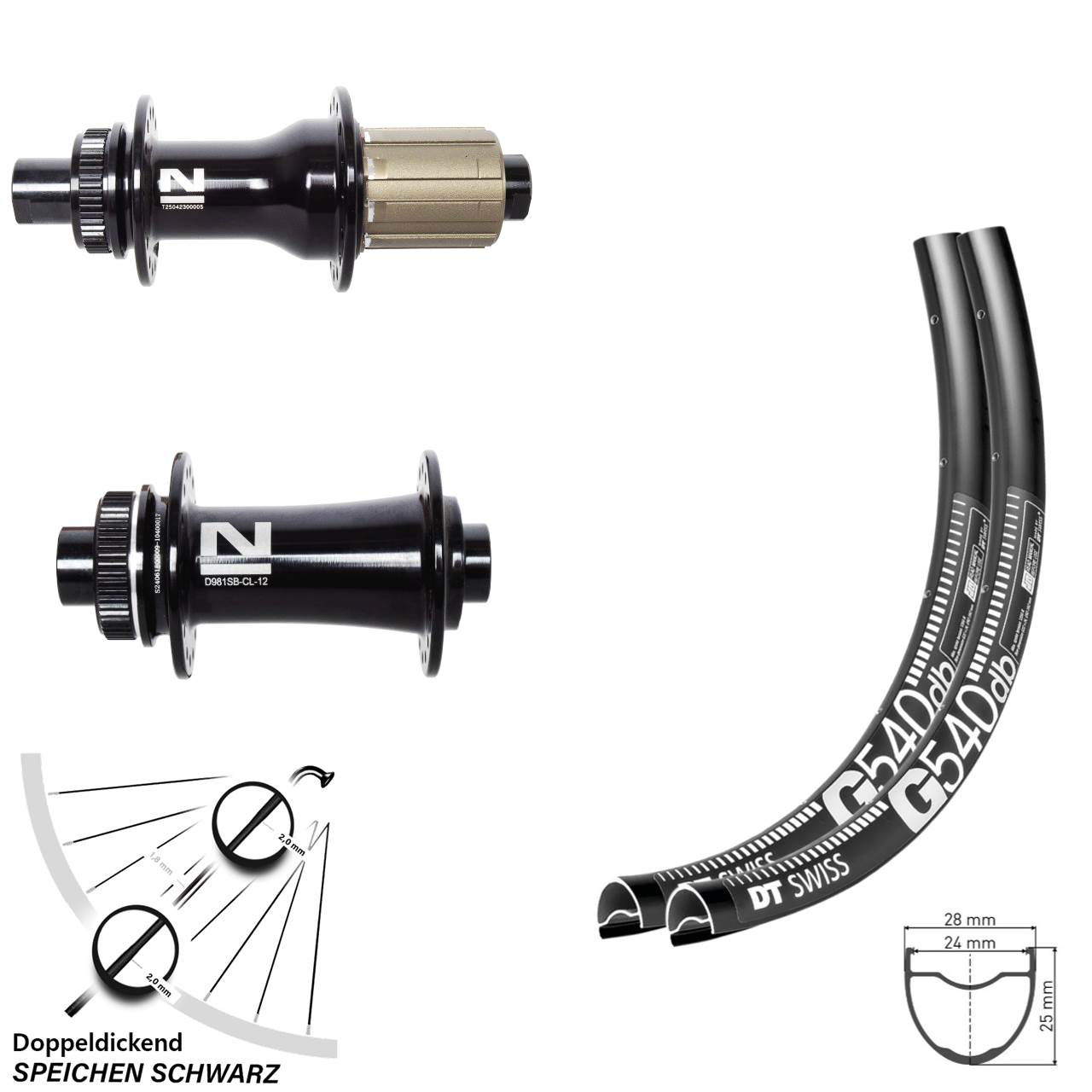 Disc Laufrad-Satz 27,5 Zoll DT Swiss G540 Novatec D792SB D981 8-12 fach 12x100/142