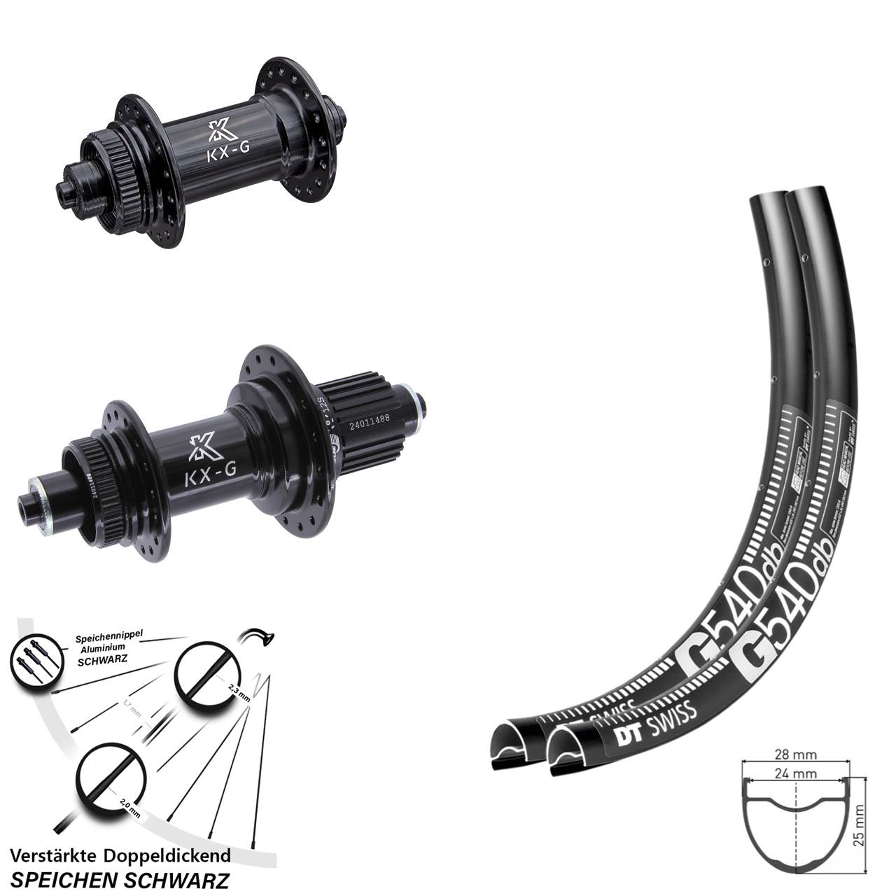 Centerlock Laufradsatz 28-29 Zoll DT Swiss G 540 KX-G Micro Spline QR