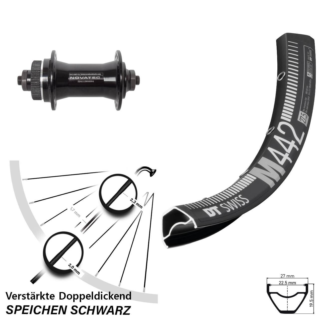 DT Swiss M442 Novatec D471 29 Zoll Disc Laufrad QR