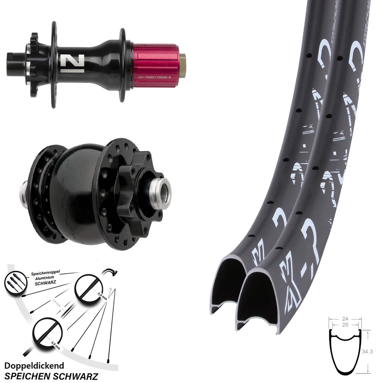 KX-R Road Novatec D792 SON 28 Disc 6-Loch 29 Zoll Laufradsatz 12x100/142 8-12 fach HG