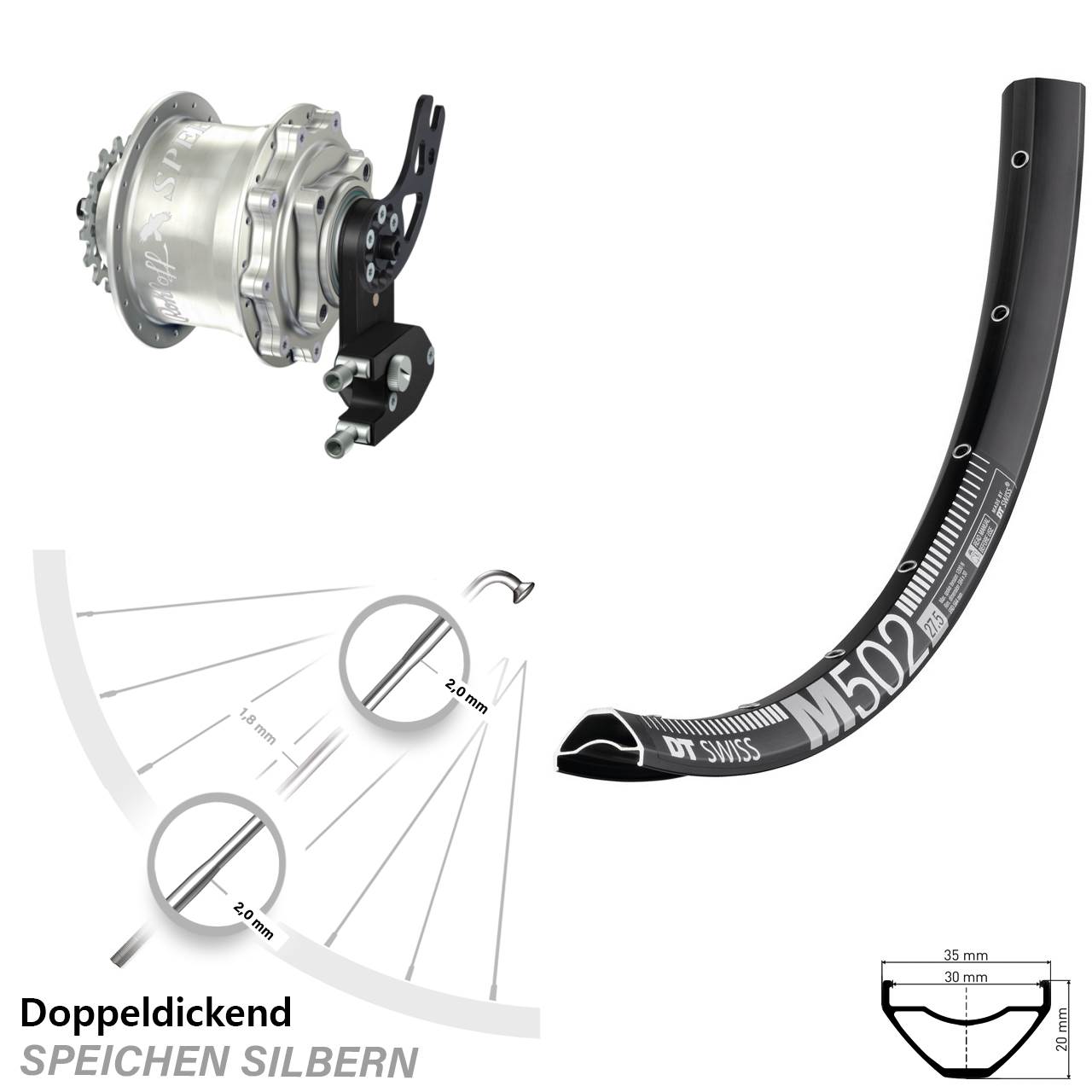 29 Zoll DT Swiss M 502 Rohloff Speedhub CC DB PM