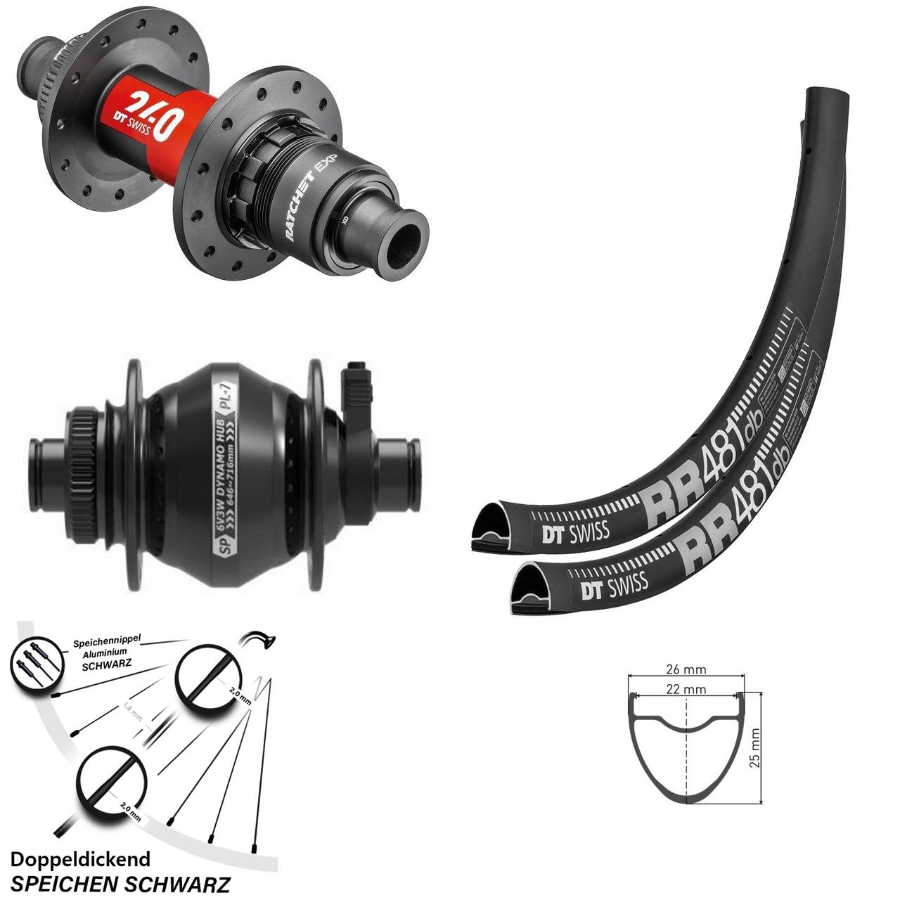 Laufradsatz 12x100/142 28 Zoll DT Swiss RR 481-240 EXP Shutter PL-7 XDR 11-12 fach