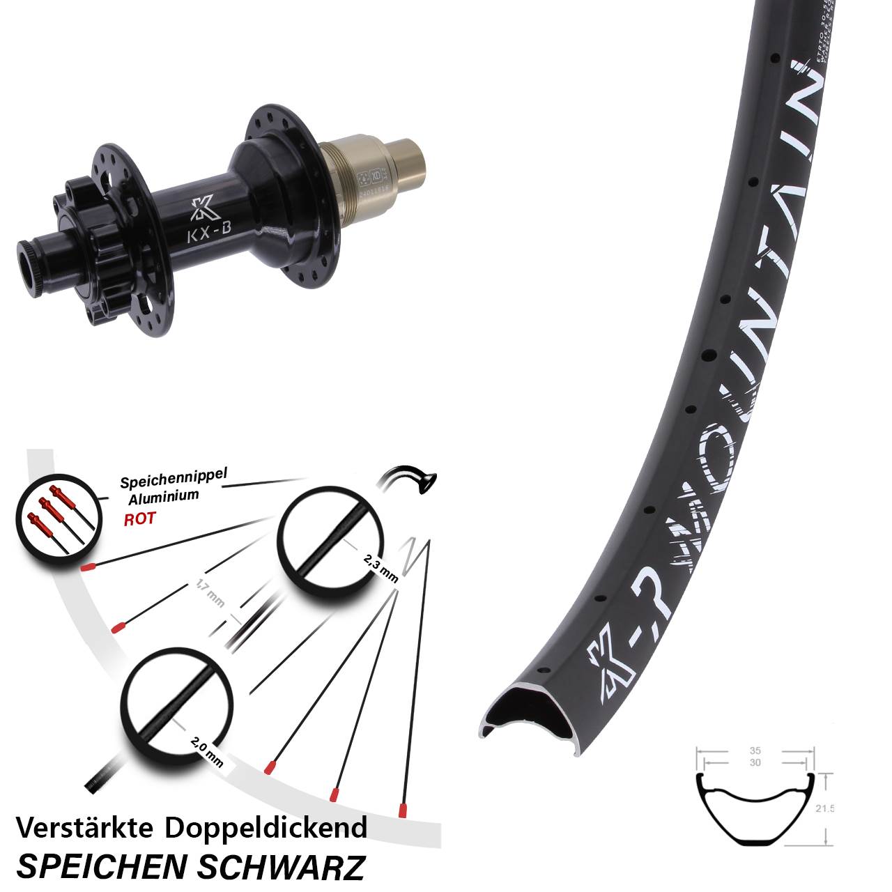 Boost Disc Laufrad 12x148 650B KXR-B Mountain XD