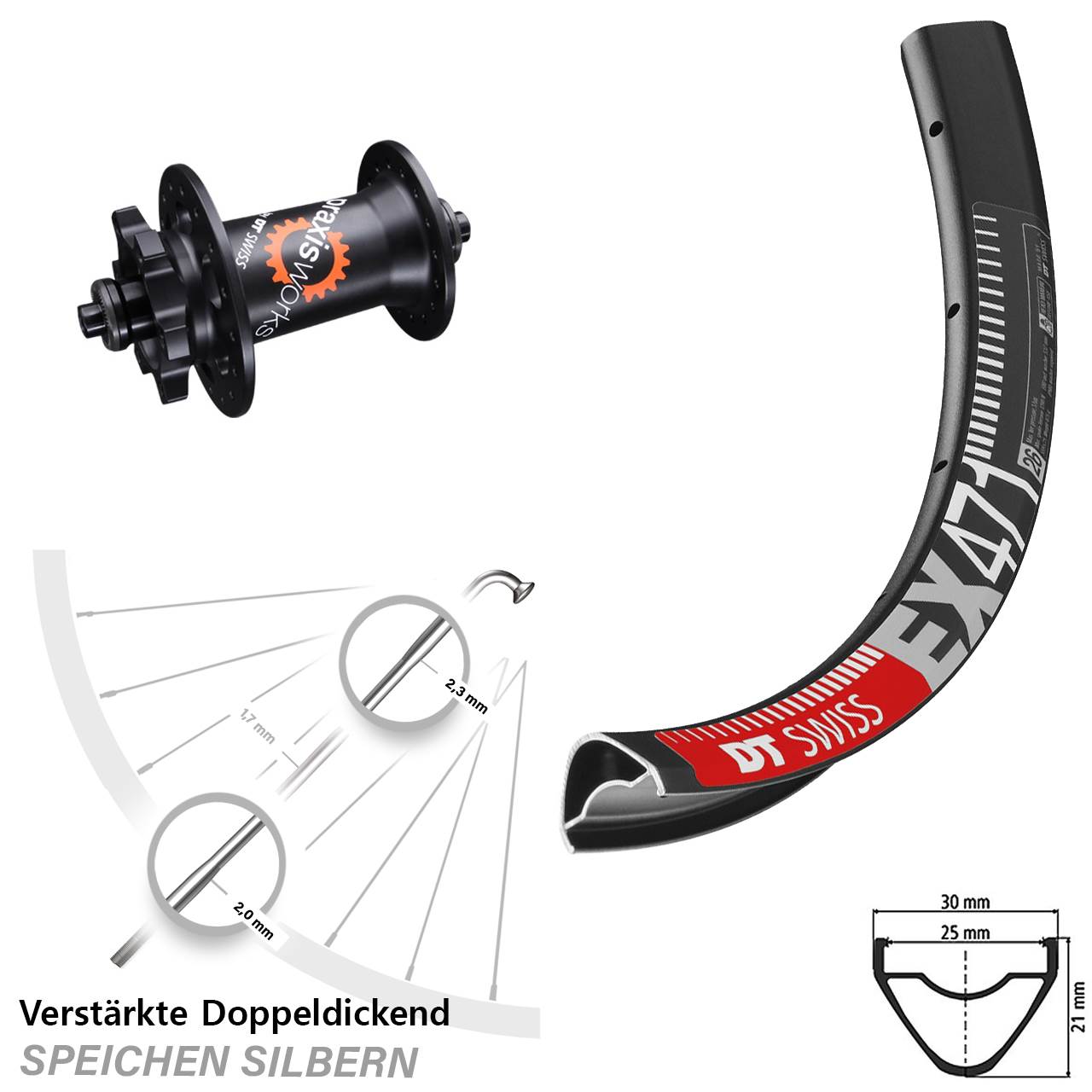 Disc 29 Zoll Laufrad für Schnellspanner DT Swiss EX 471-350