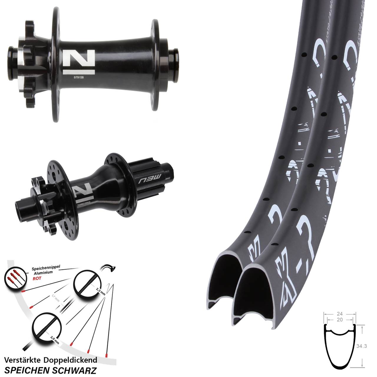 29 Zoll KX-R Road Novatec D791 Superlight 6-Loch Laufradsatz 12x100/142 Campagnolo N3W