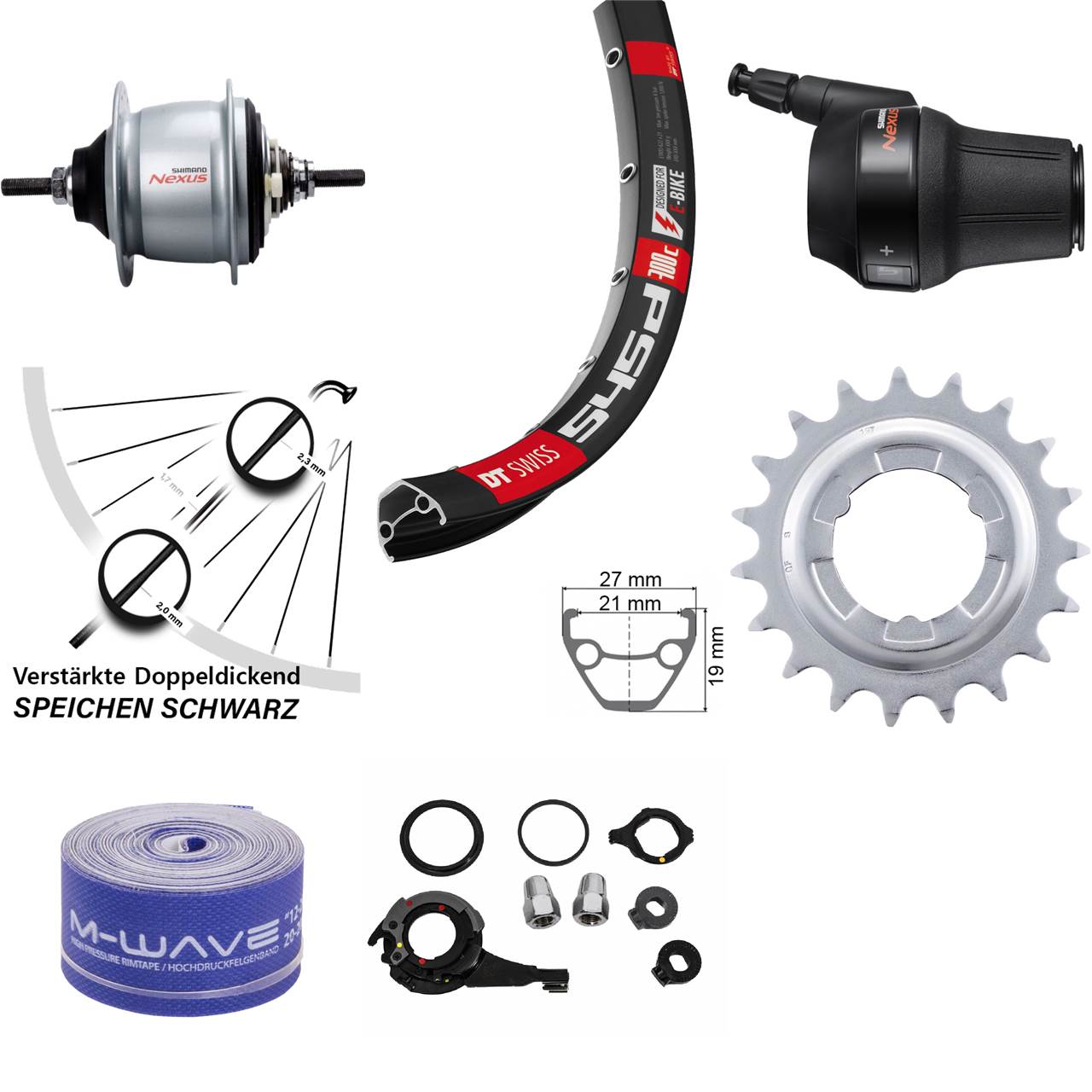28 Zoll DT Swiss 545 Hinterrad Shimano Nexus 8 Gang Freilauf