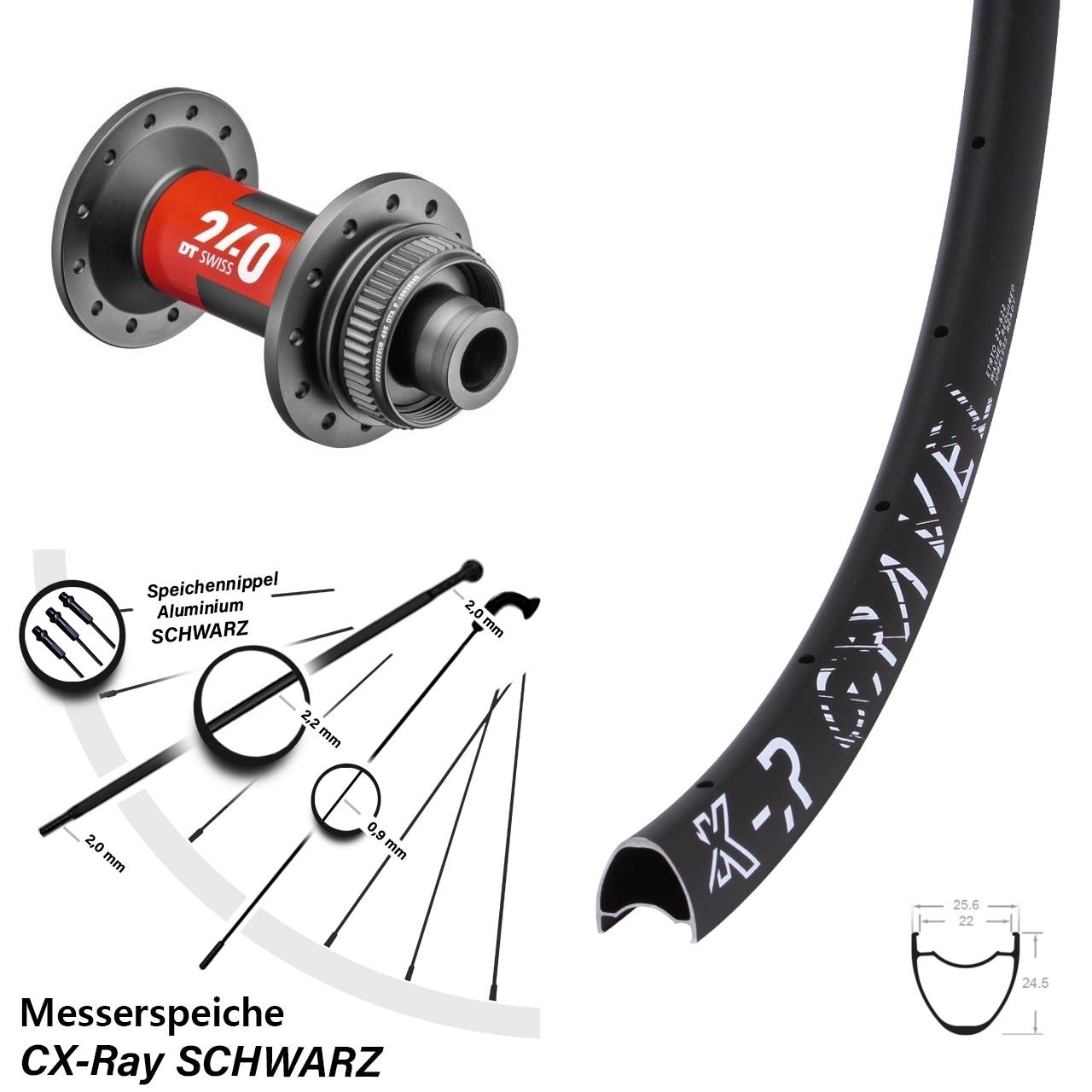 Disc Vorderrad 29 Zoll KX-R Gravel DT Swiss 240 Road 12x100 CX-Ray