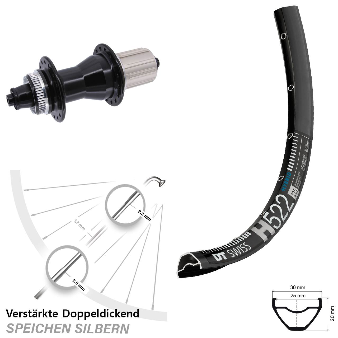 Disc Laufrad 29 Zoll DT Swiss H522 Novatec CL-135 8-12 fach HG QR