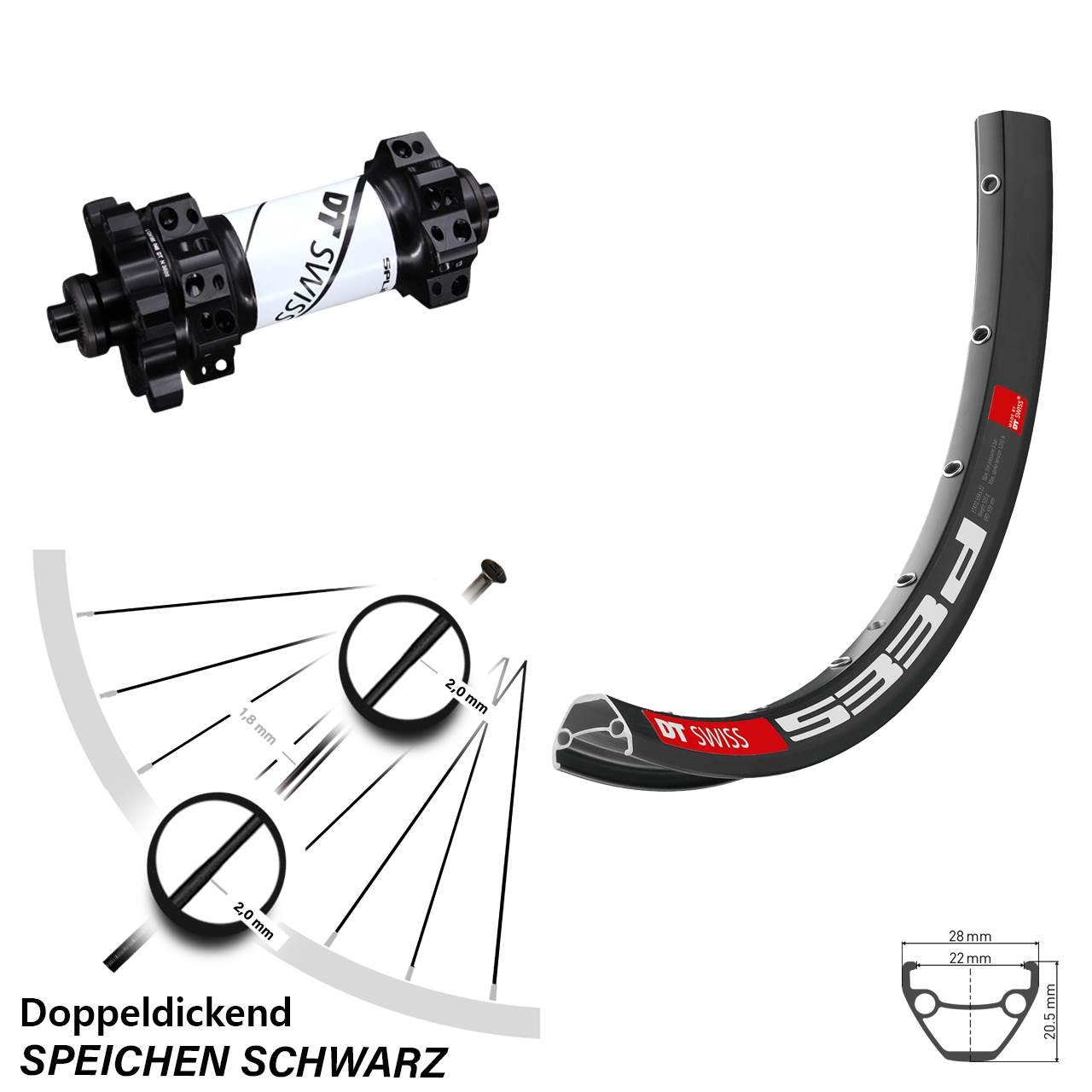 29 Zoll Disc-Vorderrad DT Swiss 533d und X-1900