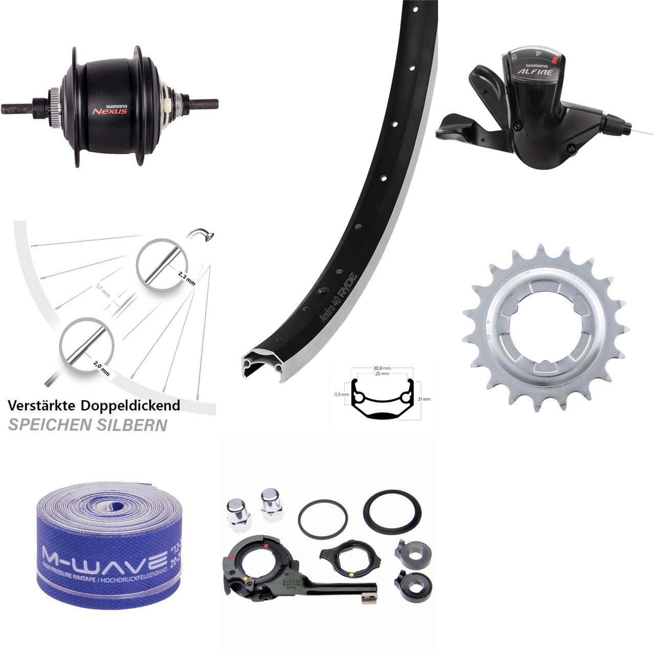 Ryde Andra 40 Shimano Nexus 8-Gang 28 Zoll Hinterrad
