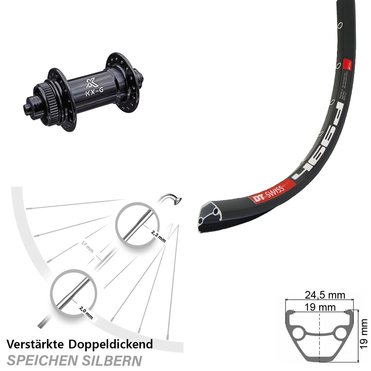 Disc Laufrad 28-29 Zoll DT Swiss 466 KX-G QR