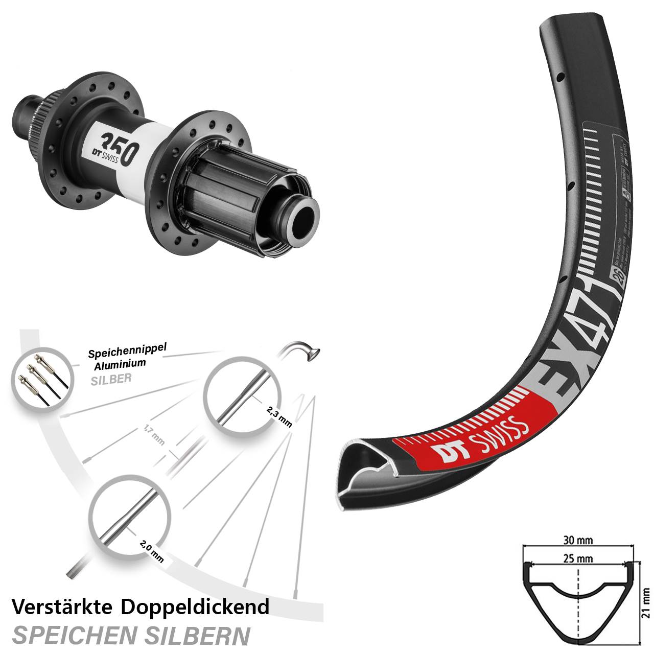 Boost 29 Zoll Hinterrad Centerlock 12x148 DT Swiss EX471-350 8-11 fach HG