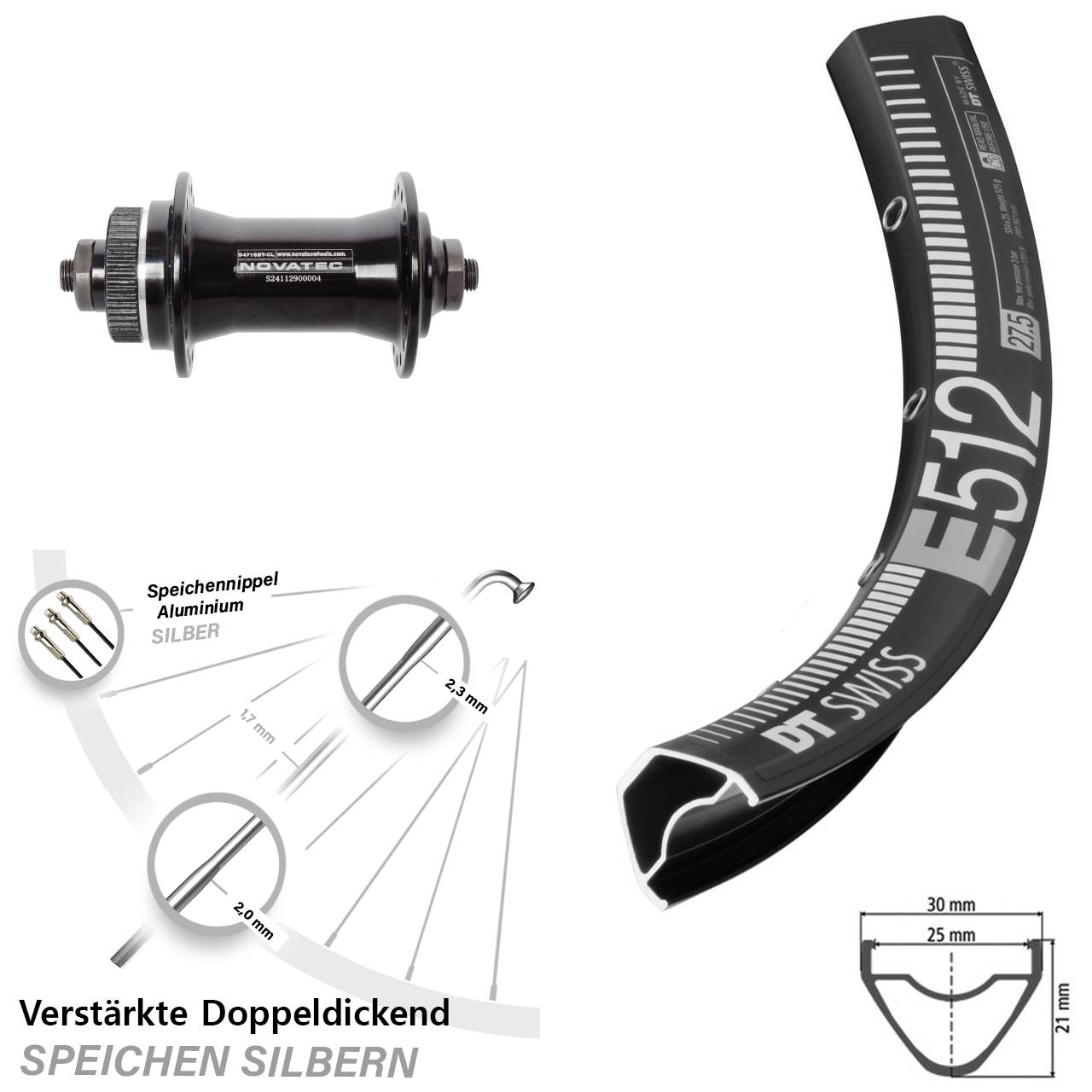 Disc Laufrad 29 Zoll DT Swiss E512 Novatec D471 QR