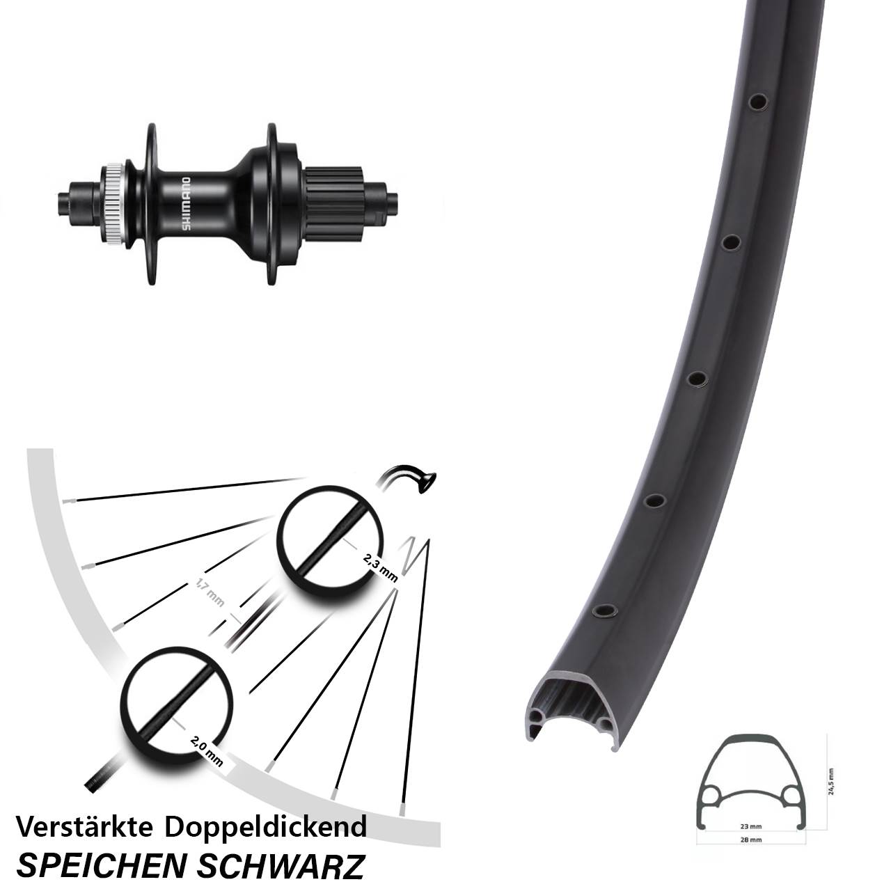 Disc Laufrad QR 29 Zoll Ambrosio Sport Shimano MT500 Micro Spline