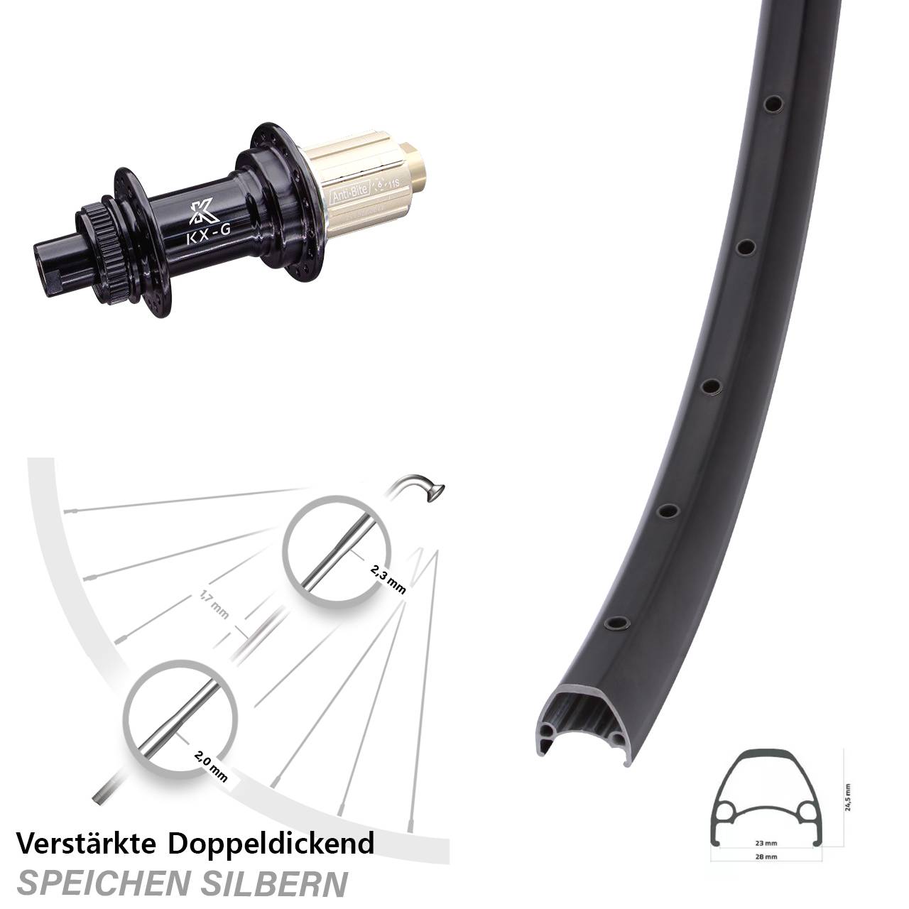 Disc Laufrad 28-29 Zoll Ambrosio Sport KX-G 8-12 fach 12x142
