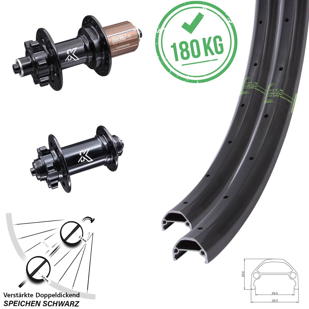 Disc Laufradsatz QR 27,5 Zoll KX-M Evo 8-11 fach HG