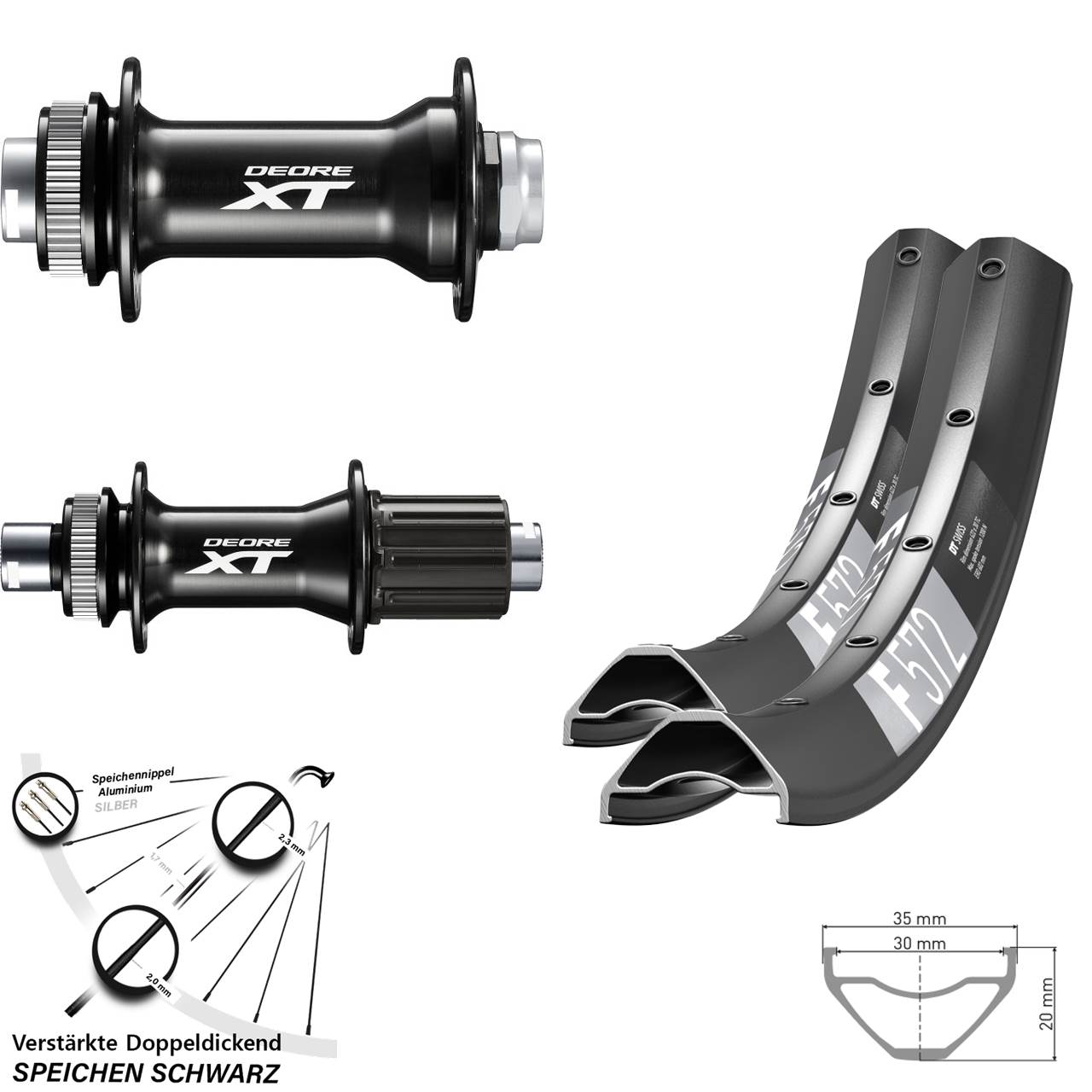 Disc Laufradsatz Boost 650B DT Swiss F 572 Shimano FH-M8010-B HB-M8010-B 8-11 fach