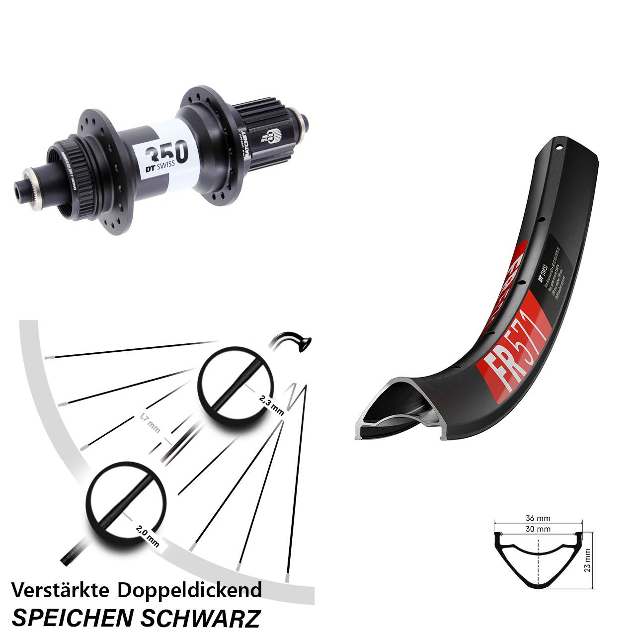 DT Swiss FR 571 350 27,5 Zoll Disc Laufrad QR Micro Spline