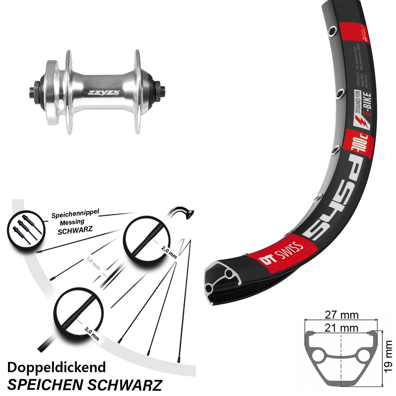 DT Swiss 545d Formula DC-21 28 Zoll Disc Vorderrad QR