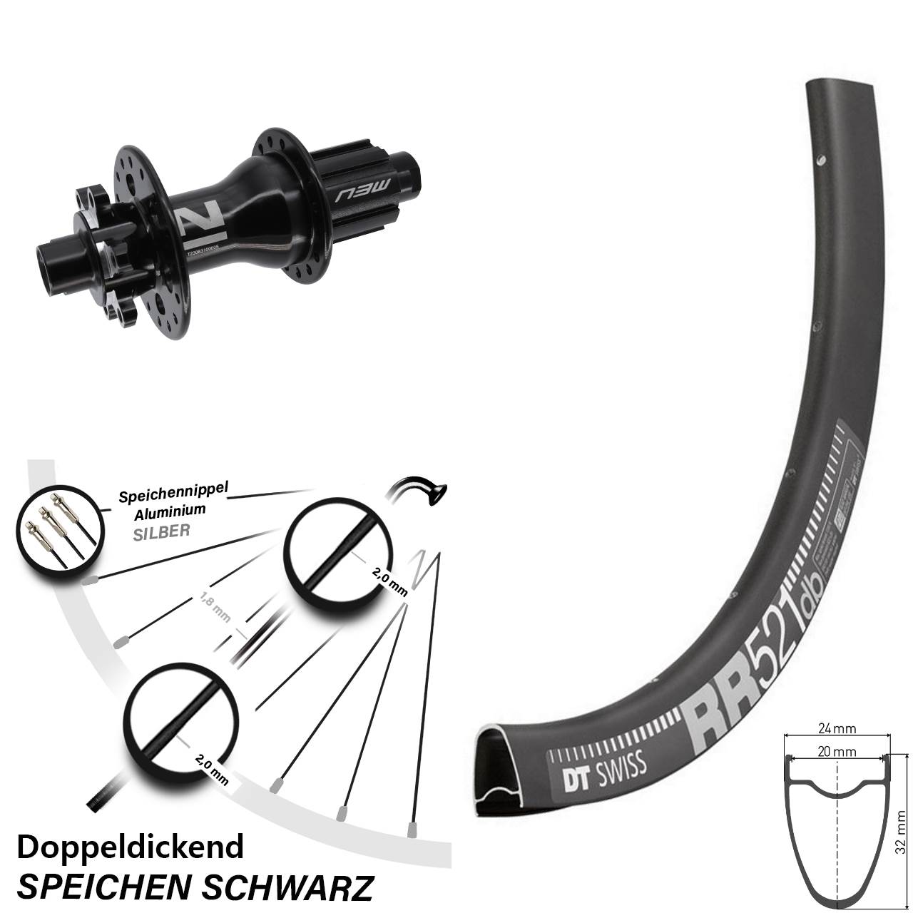 Disc Hinterrad 28 Zoll DT Swiss RR 521 Novatec D792 Campa N3W 12x142