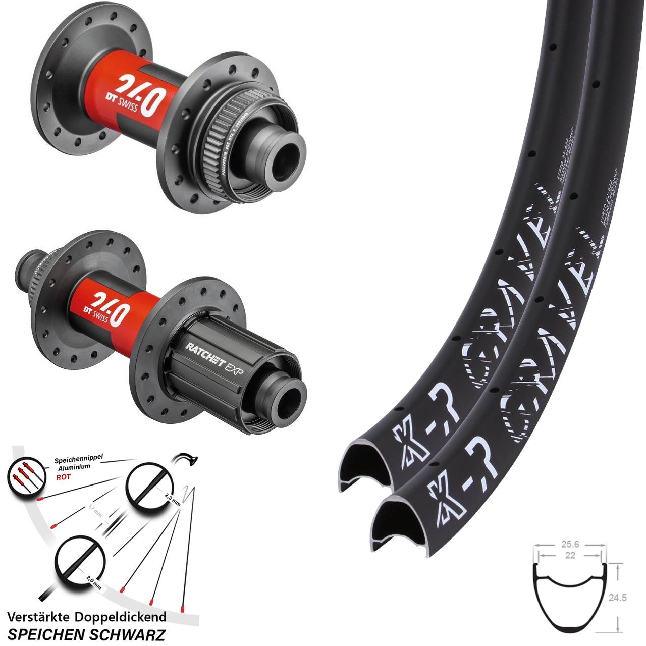 KX-R Gravel DT Swiss 240 EXP 29 Zoll Disc Laufrad-Satz 12x100/142 11-12 fach