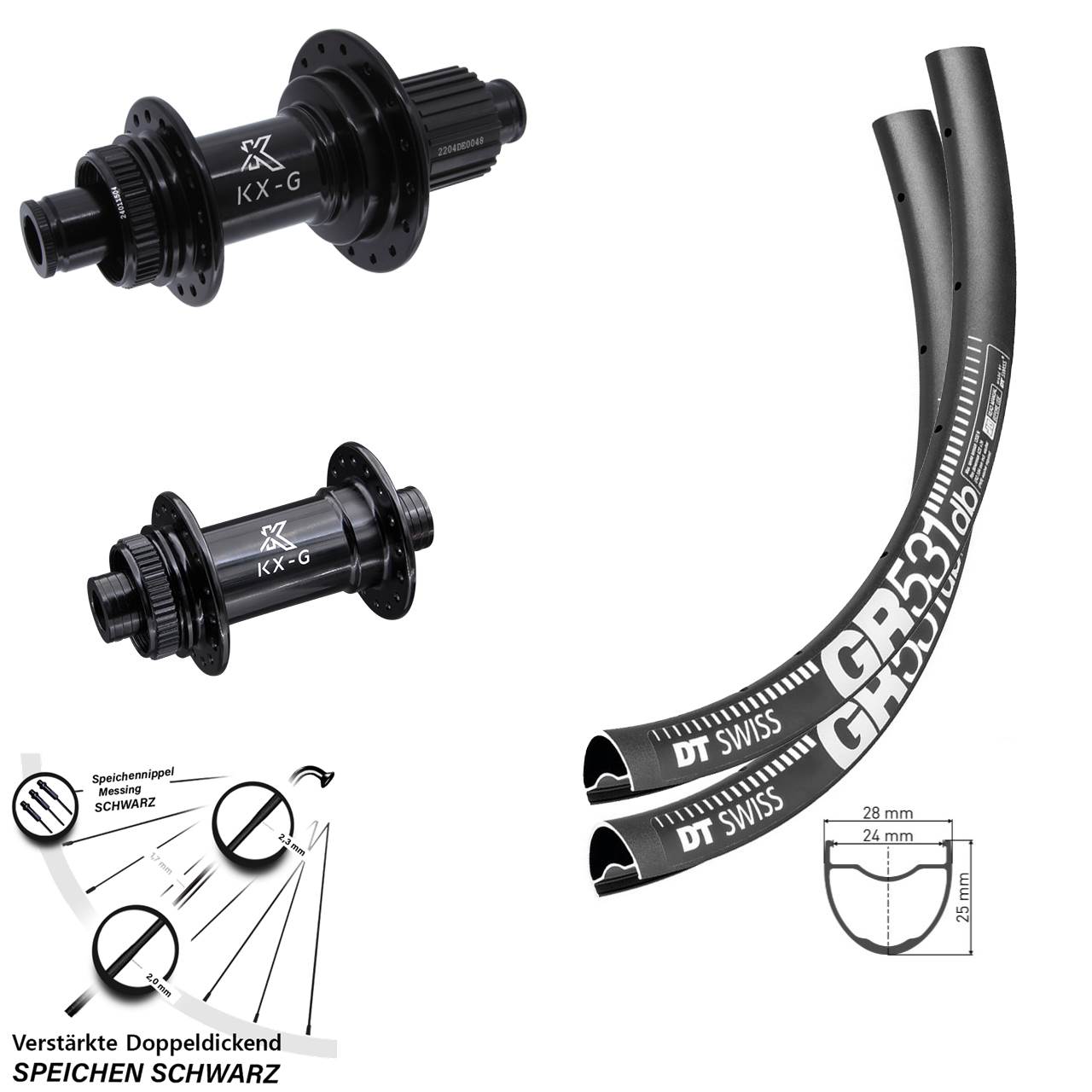 DT Swiss GR531 KX-GS Heavy Duty 27,5 Zoll Centerlock Laufradsatz 12x100/142 Micro Spline