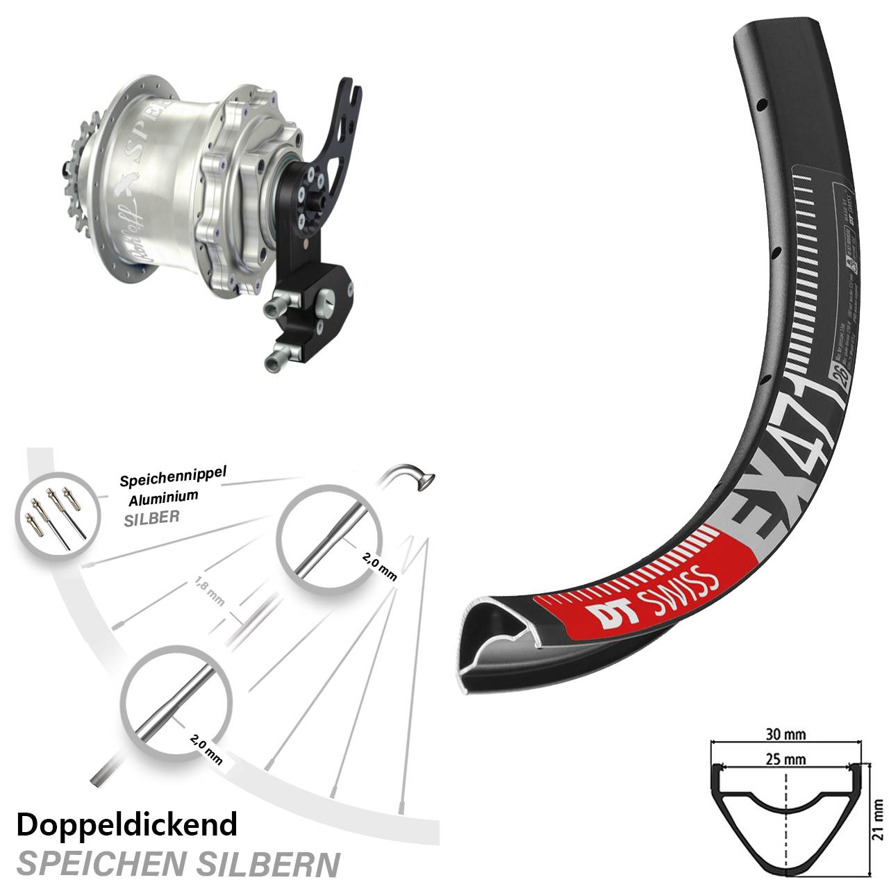 27,5 Zoll DT Swiss EX 471 Rohloff Speedhub 500/14 CC DB PM
