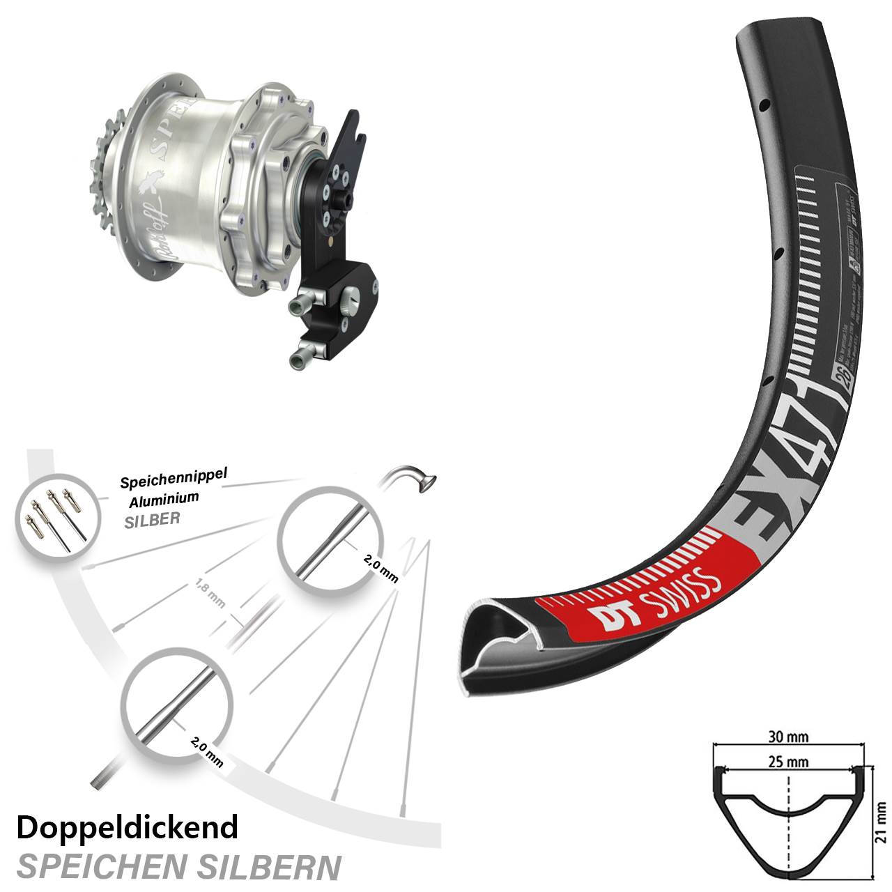 DT Swiss EX 471 Rohloff Speedhub 500/14 CC DB OEM2 650B Disc Hinterrrad