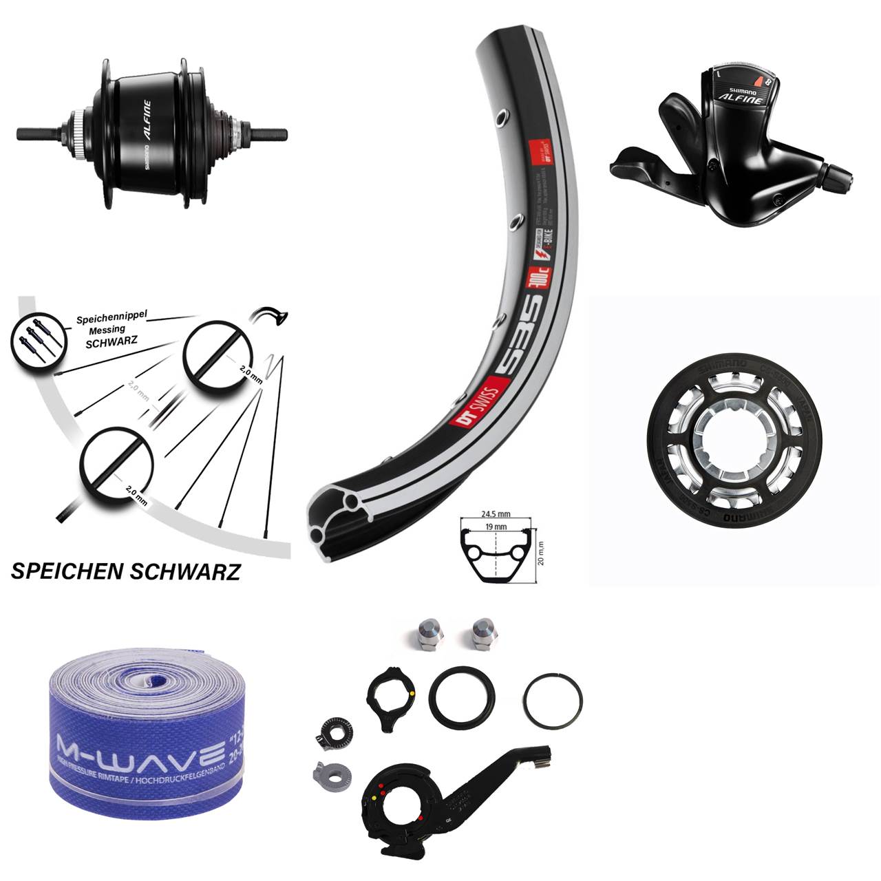 Shimano Alfine 8 Gang DT Swiss 535 Hinterrad 26 Zoll