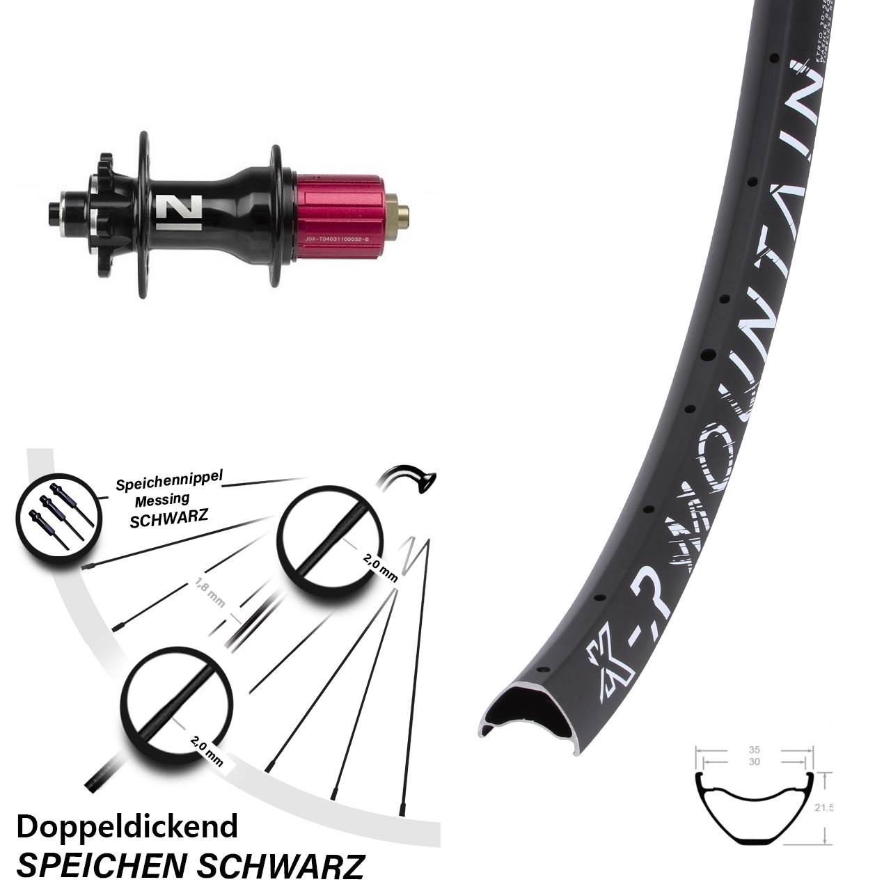 KX-R Mountain Novatec Superlight 29 Zoll 6-Loch Hinterrad QR 8-12 fach