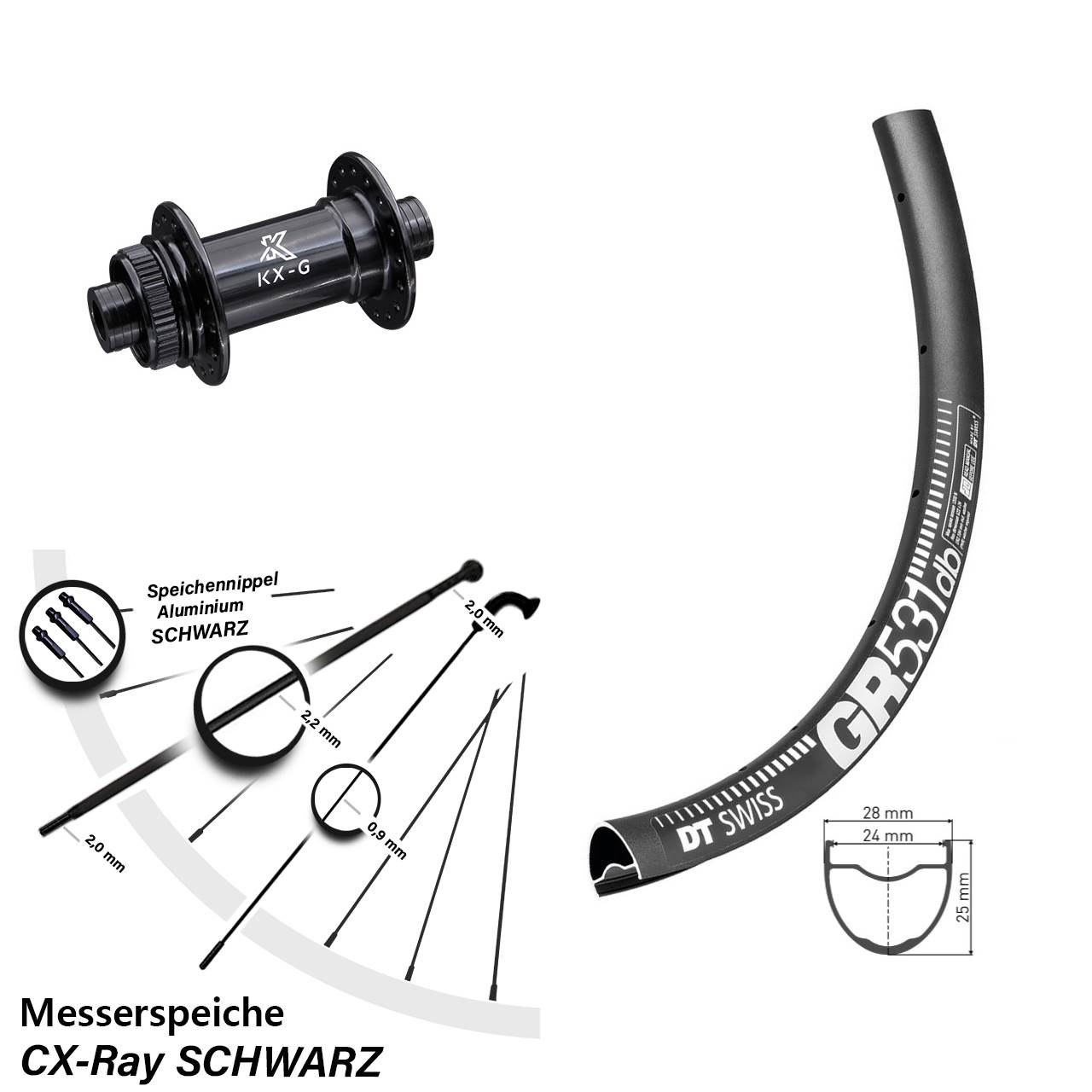 Disc Laufrad 29 Zoll DT Swiss GR531 KX-G 12x100 CX-Ray