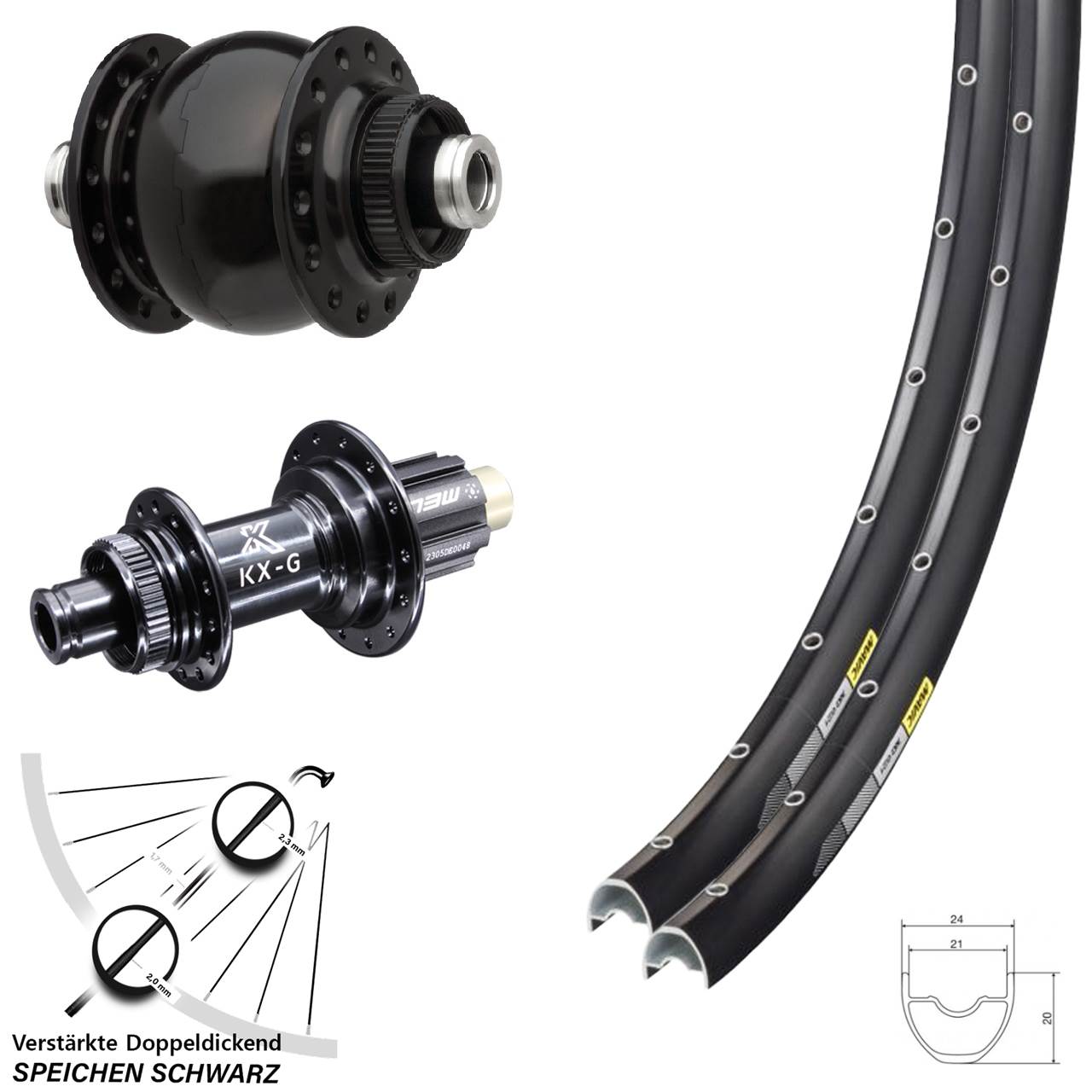 28-29 Zoll Mavic XC621 KX-G SON delux Disc Laufrad-Satz 12x100/142 Campa N3W