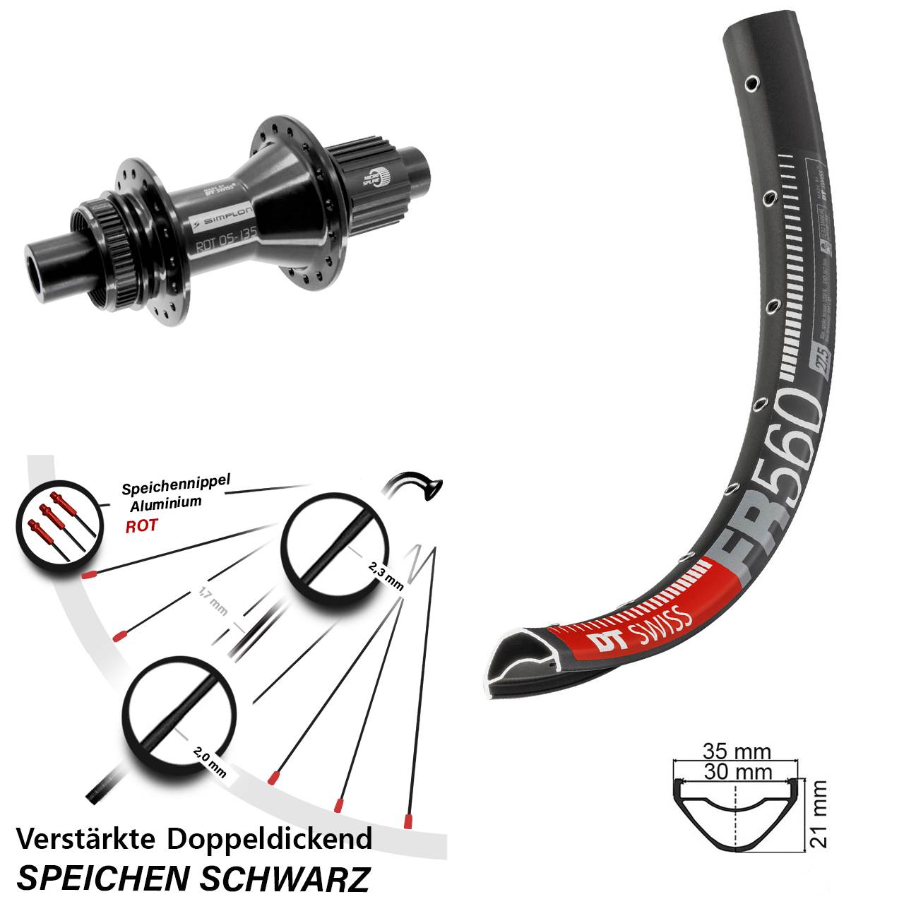 Disc Hinterrad 12x142 26 Zoll DT Swiss FR560-370 Hybrid Micro Spline