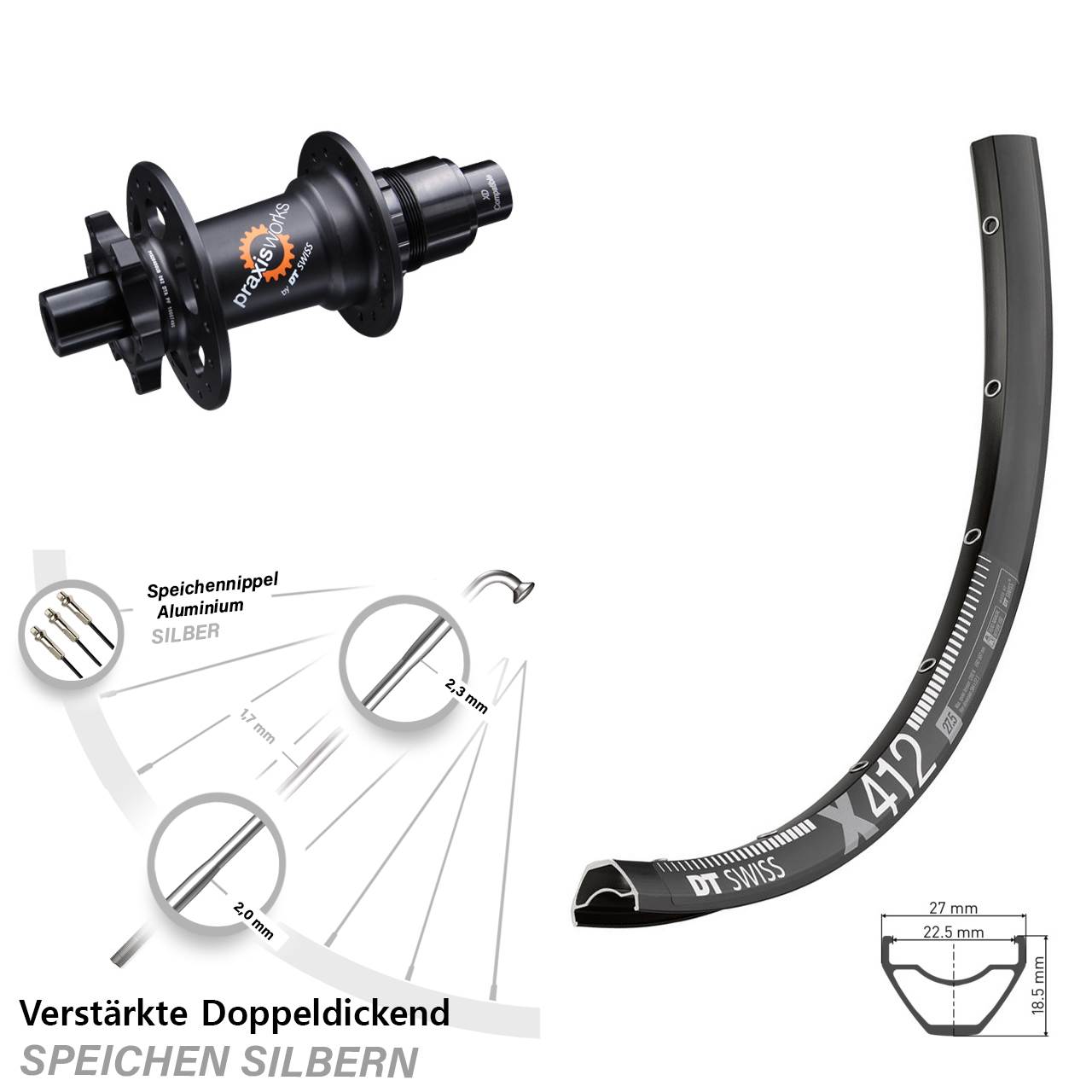 Disc 29 Zoll Laufrad DT Swiss X 412-350 SL SRAM XD 12x142