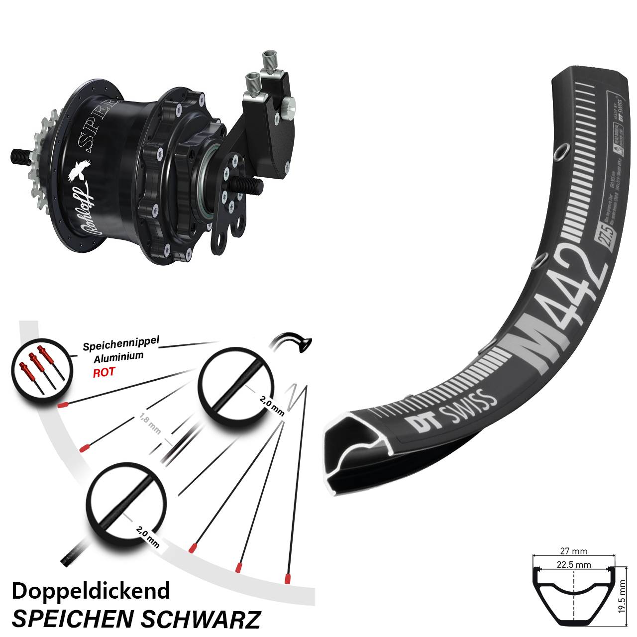 28 Zoll DT Swiss M442 Rohloff Speedhub 500/14 TS DB Tandem