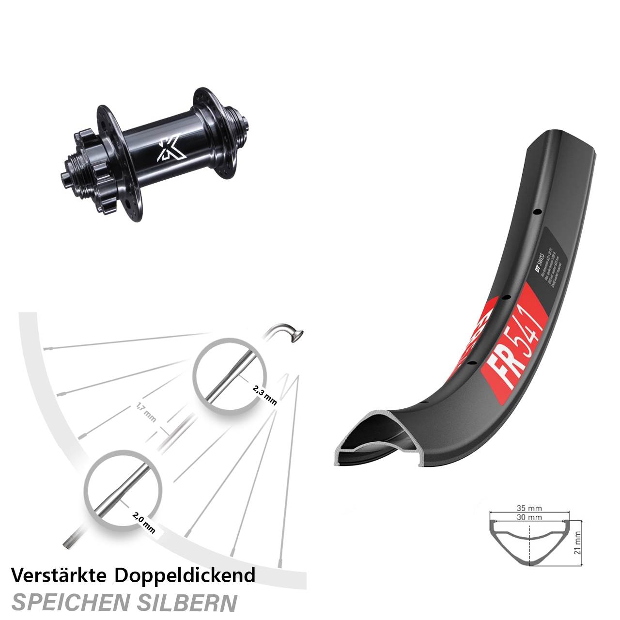 DT Swiss FR 541 KX-M 29 Zoll Disc Laufrad QR