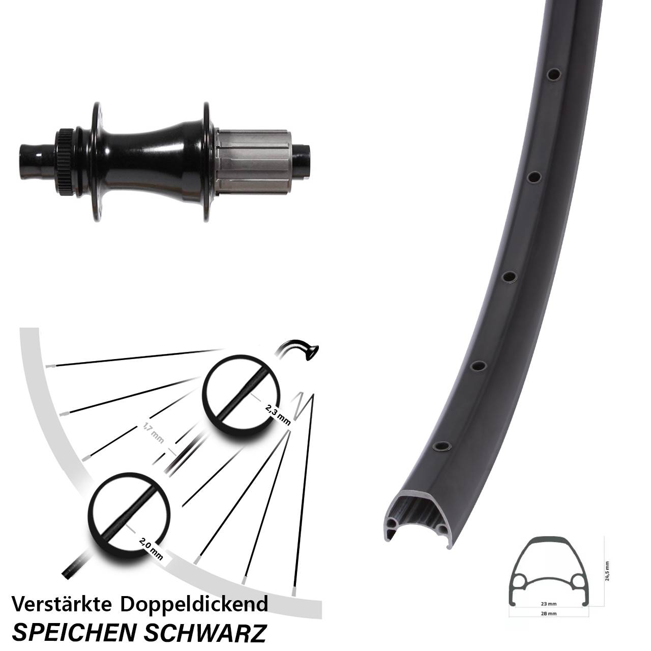 Hinterrad Centerlock 12x148 29 Zoll Ambrosio Sport Formula 8-11 fach HG