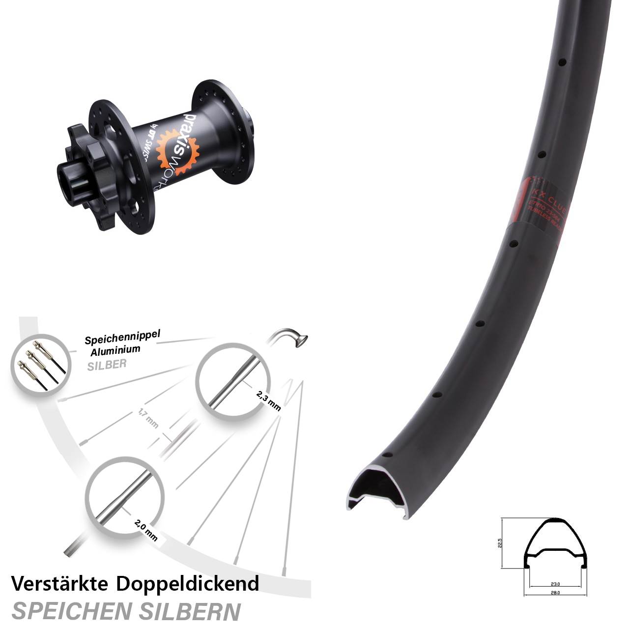 Disc Vorderrad 28 Zoll KX Clue DT Swiss 350 SL 15x100