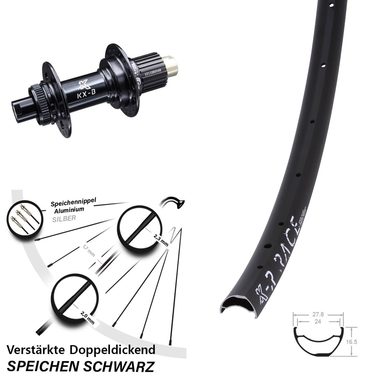 KX-R Race verstärkt Disc Hinterrad 12x148 Boost Micro Spline
