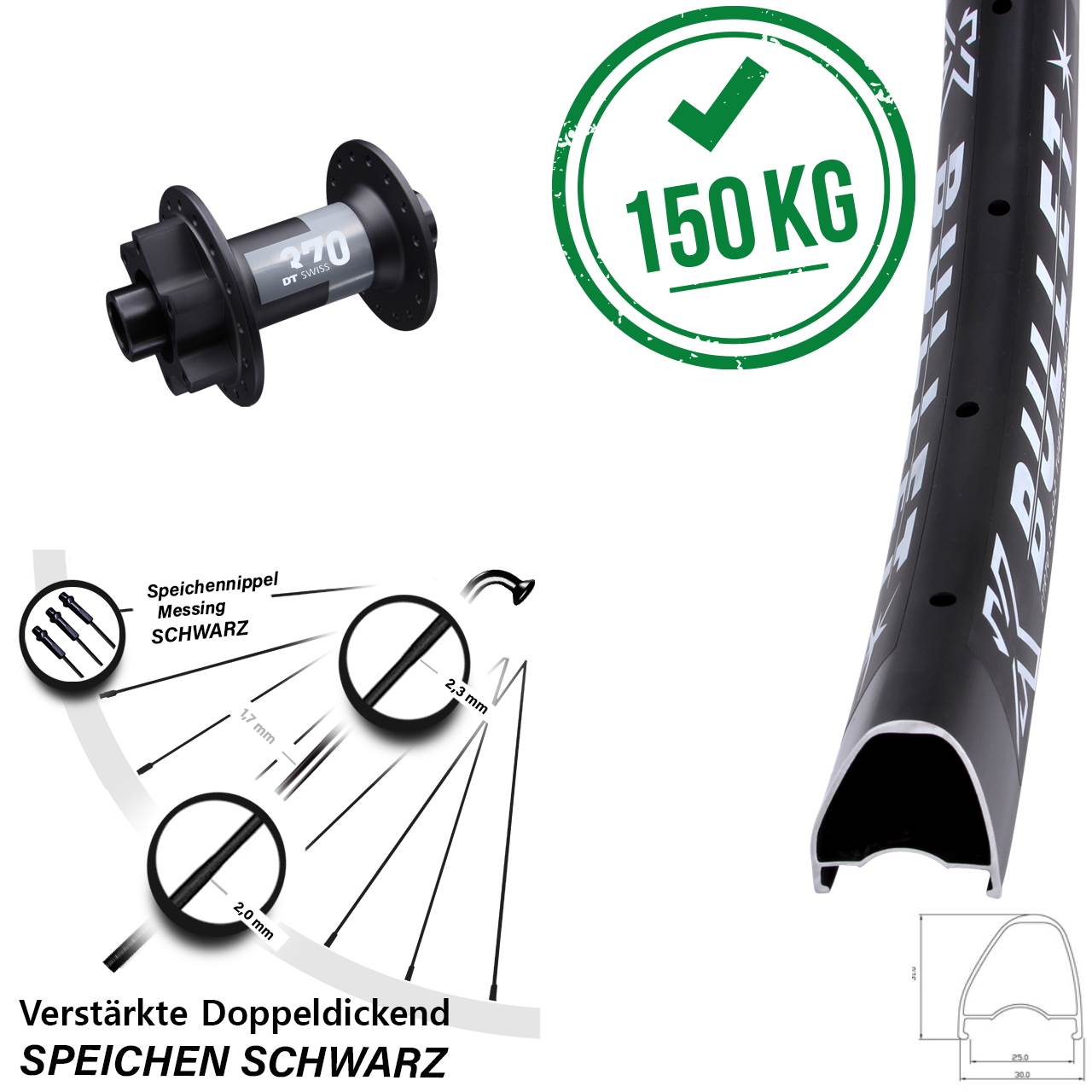 Disc Laufrad 12x100 29 Zoll KX Bullet OS DT Swiss 370