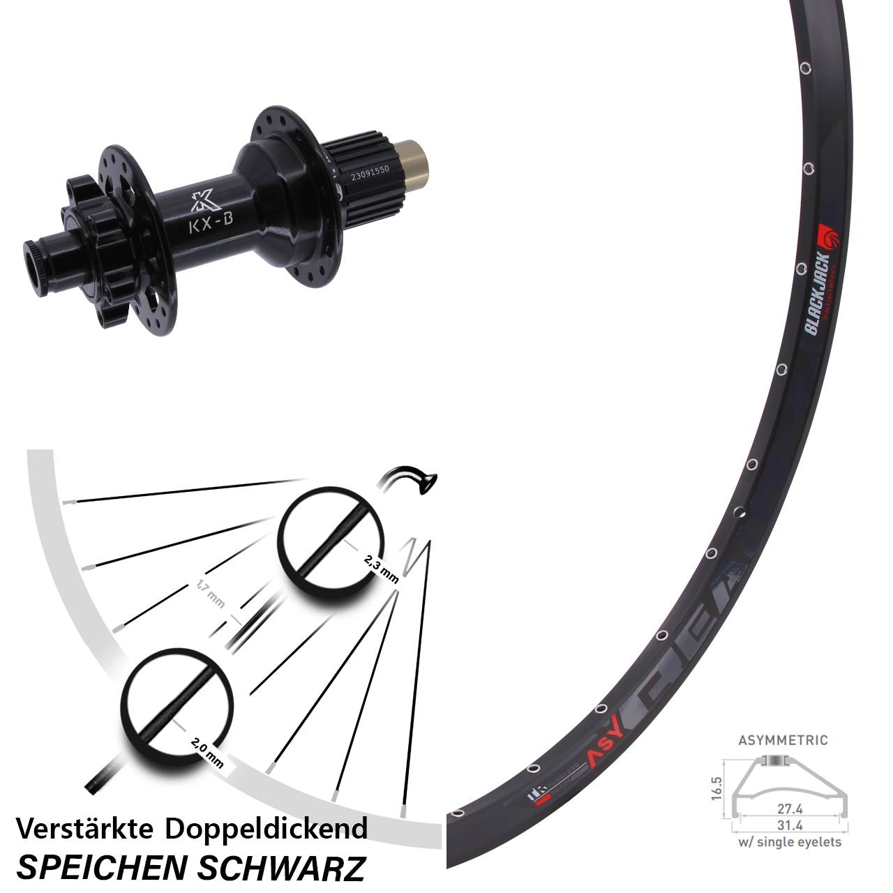 Boost Disc Laufrad 12x148 650B Rodi Ready27 KX-B Micro Spline