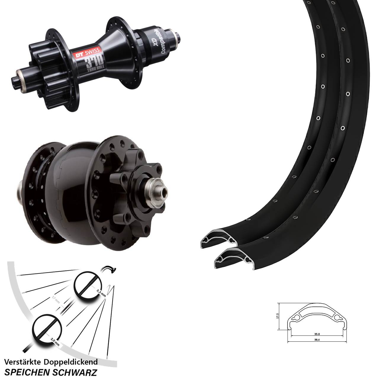 Ryde Disc 35 DT Swiss 370 SON 28 29 Zoll Laufradsatz 6-Loch QR XD 11-12 fach