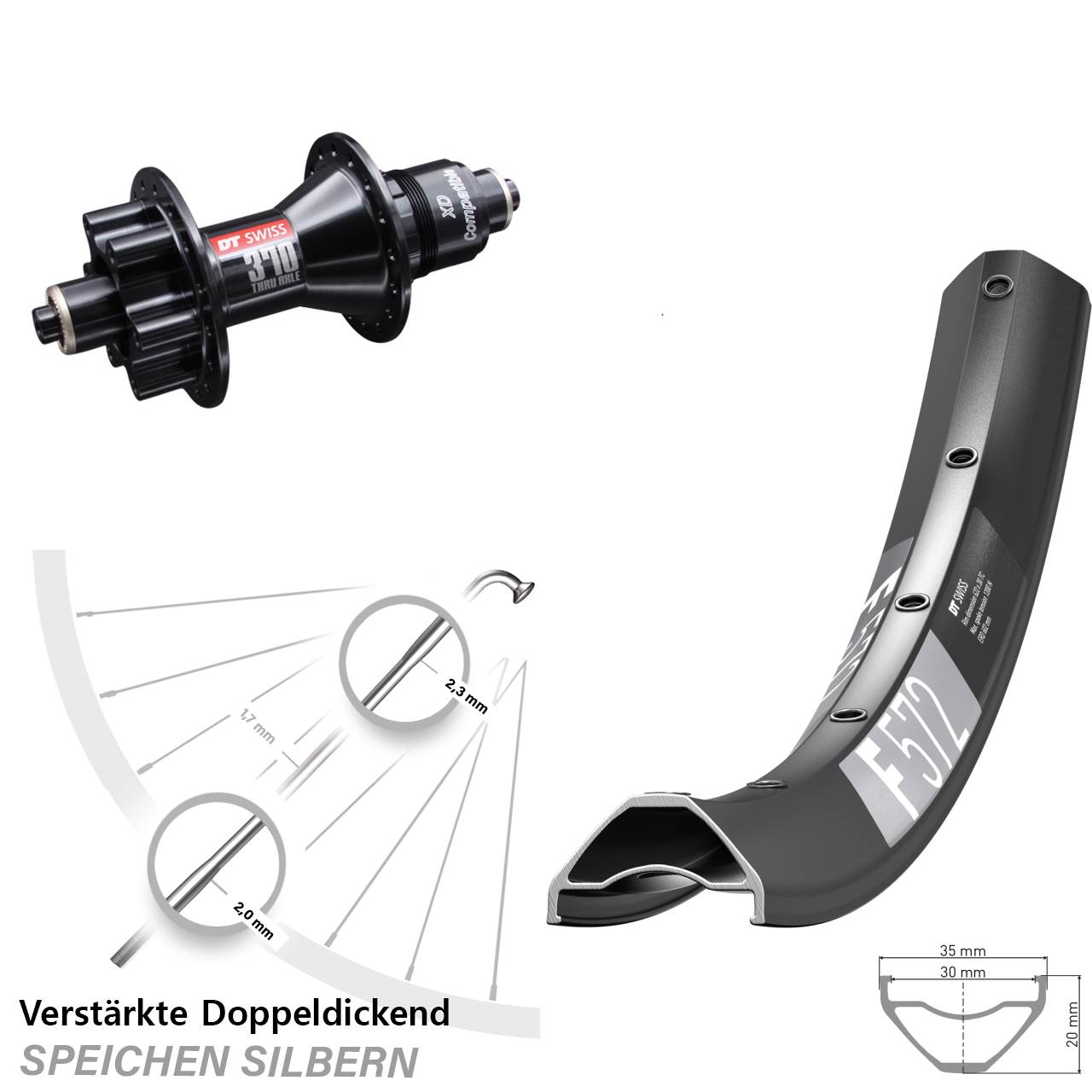 Disc Hinterrad für Schnellspanner 29 Zoll DT Swiss F 572 DT Swiss 370 SRAM XD