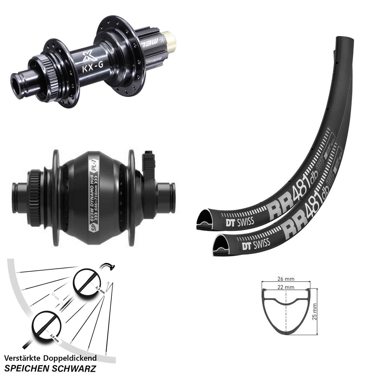 Centerlock Laufradsatz 12x100/142 28 Zoll DT Swiss RR481 KX-G Shutter PL-7 Campagnolo N3W