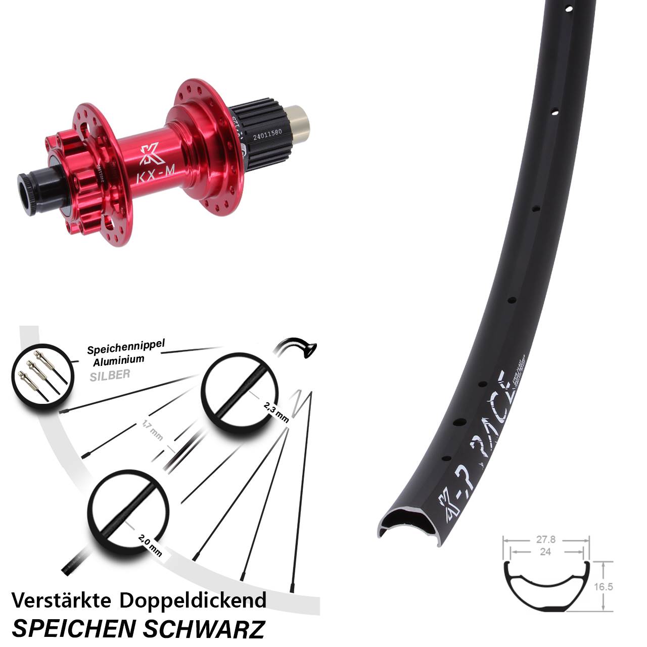 Disc Hinterrad KX-MR Race rot Micro Spline 12x142