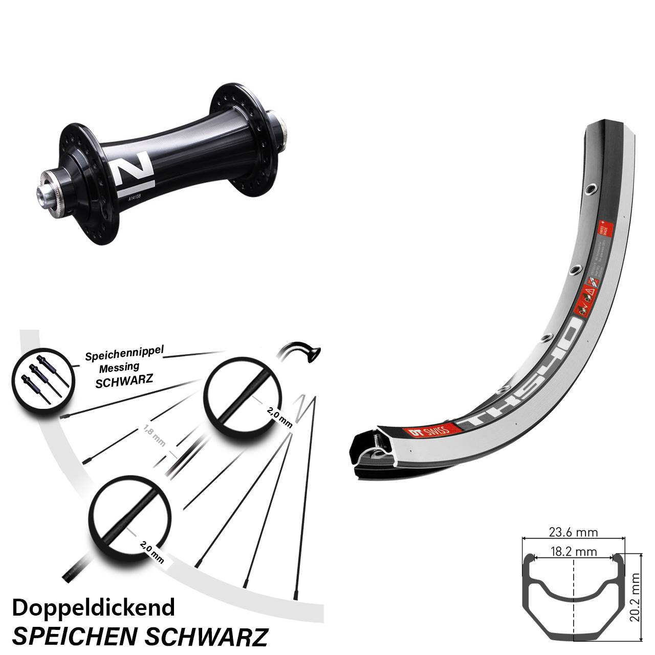 28 Zoll Vorderrad Novatec A-141-SB DT Swiss TK 540