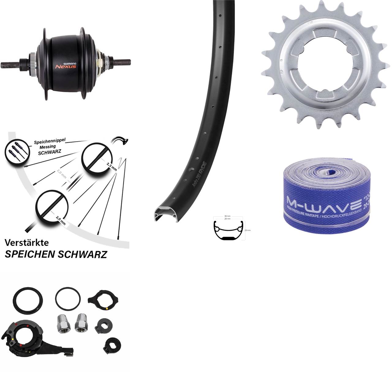 26 Zoll Hinterrad Ryde Andra 29 Shimano Nexus 8-Gang Disc