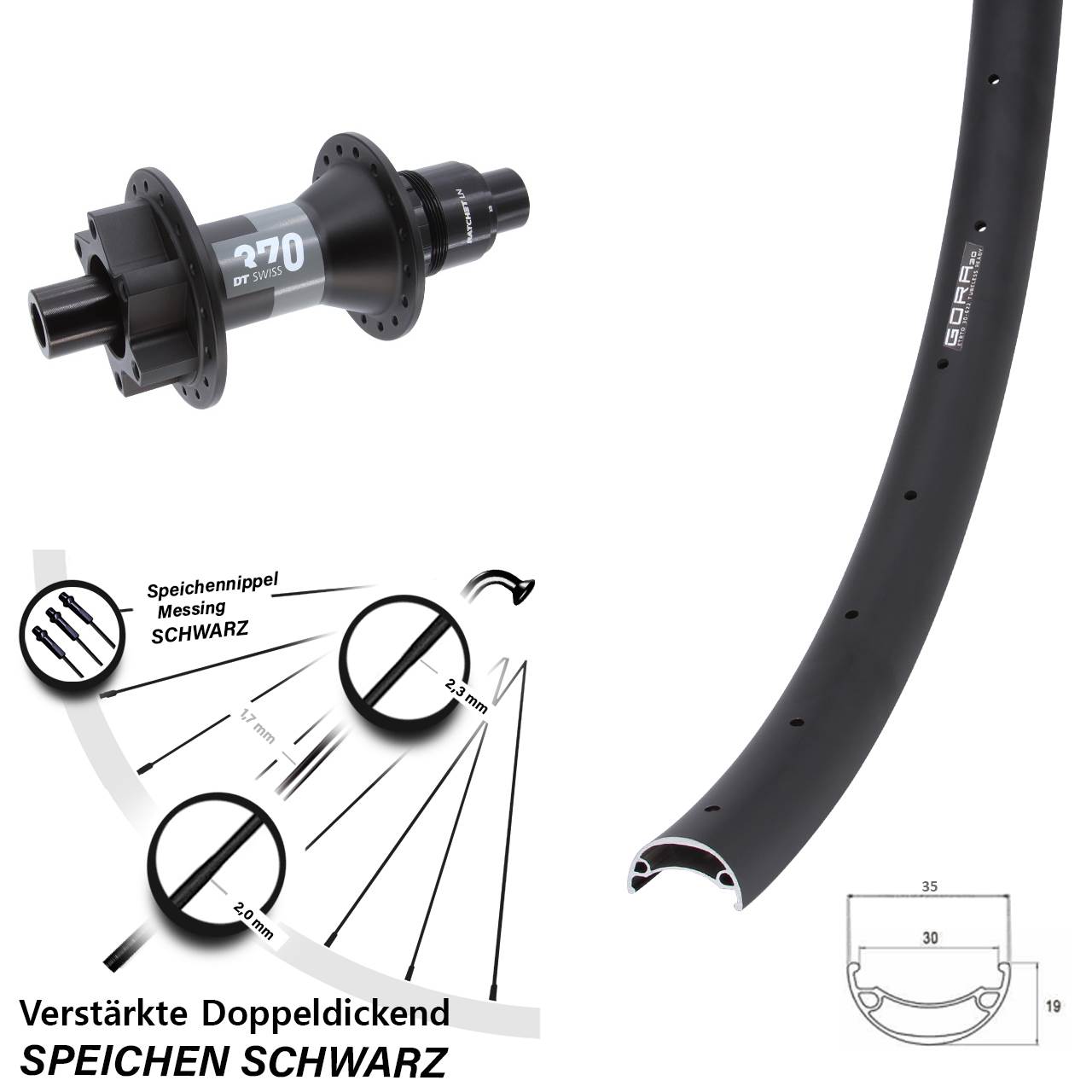 Gora 30 DT Swiss 370 650B Disc Hinterrad 12x148 XD
