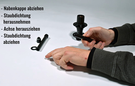 Achse bei einer KX-Nabe tauschen