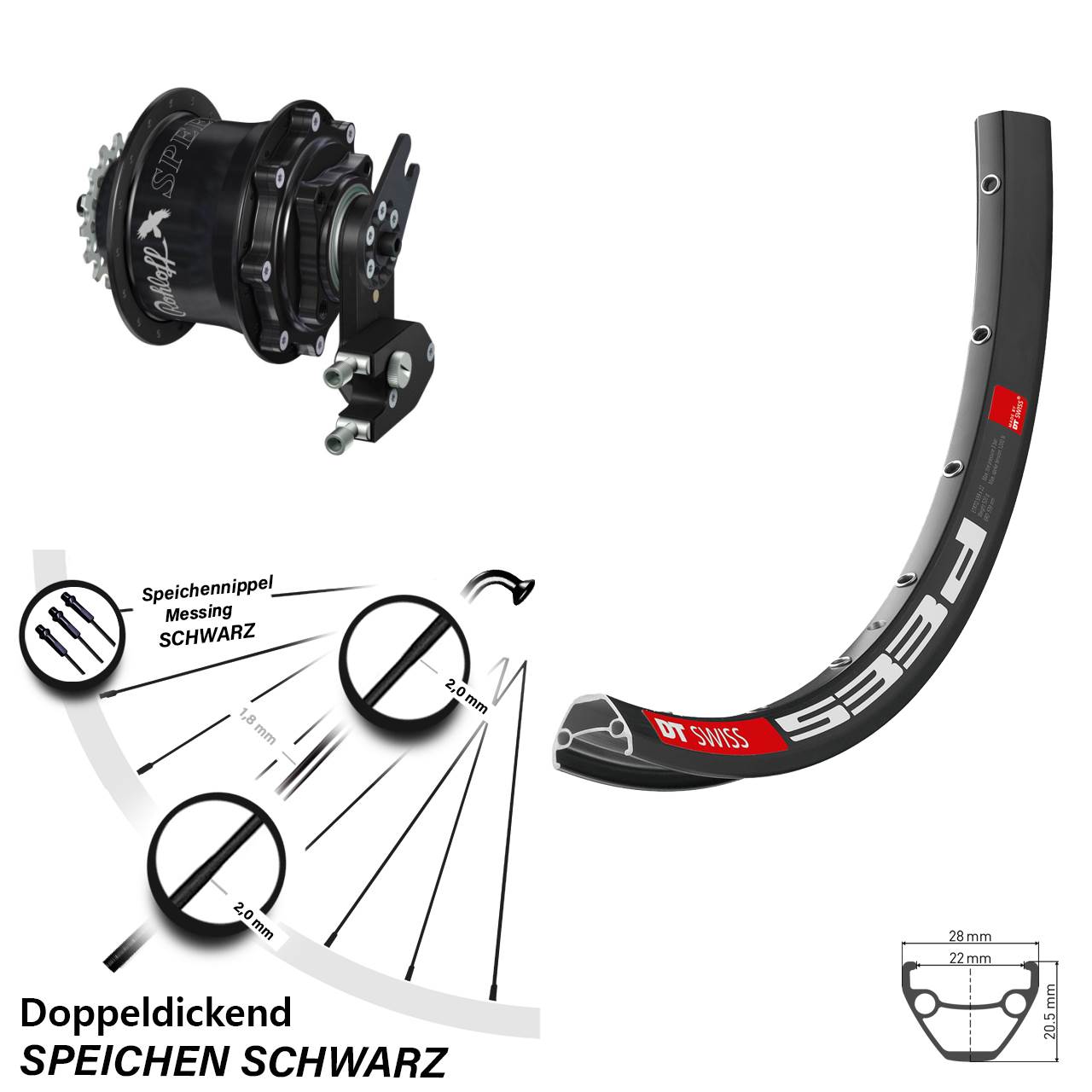 DT Swiss 533d Rohloff Speedhub CC DB OEM2 Tandem 29 Zoll Disc Laufrad